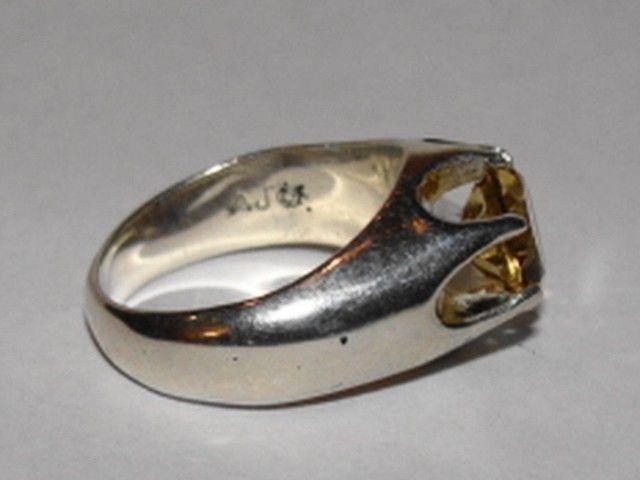 Designer Sterling Silver Men's Citrine Pinky Ring Alberto Juan Size ONE SIZE - 2 Thumbnail