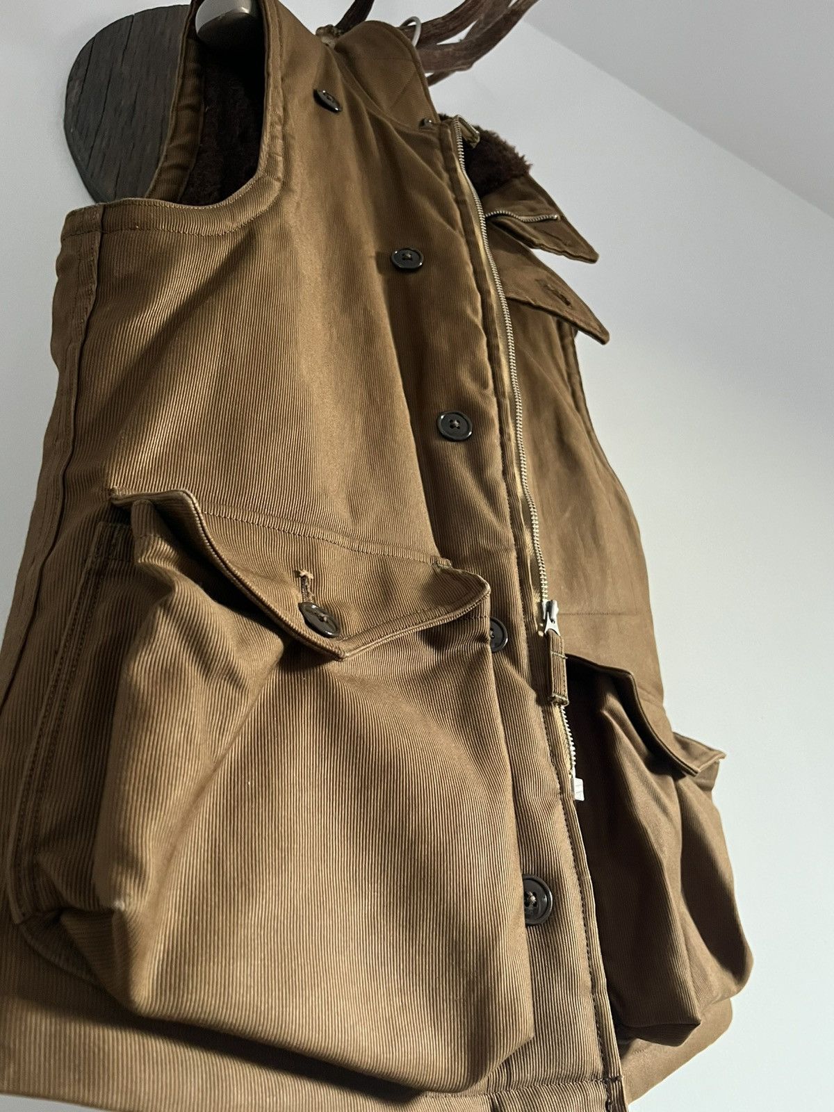 Freewheelers Winter Aviators’ Vest - Dark Khaki/Beige Size US S / EU 44-46 / 1 - 2 Thumbnail