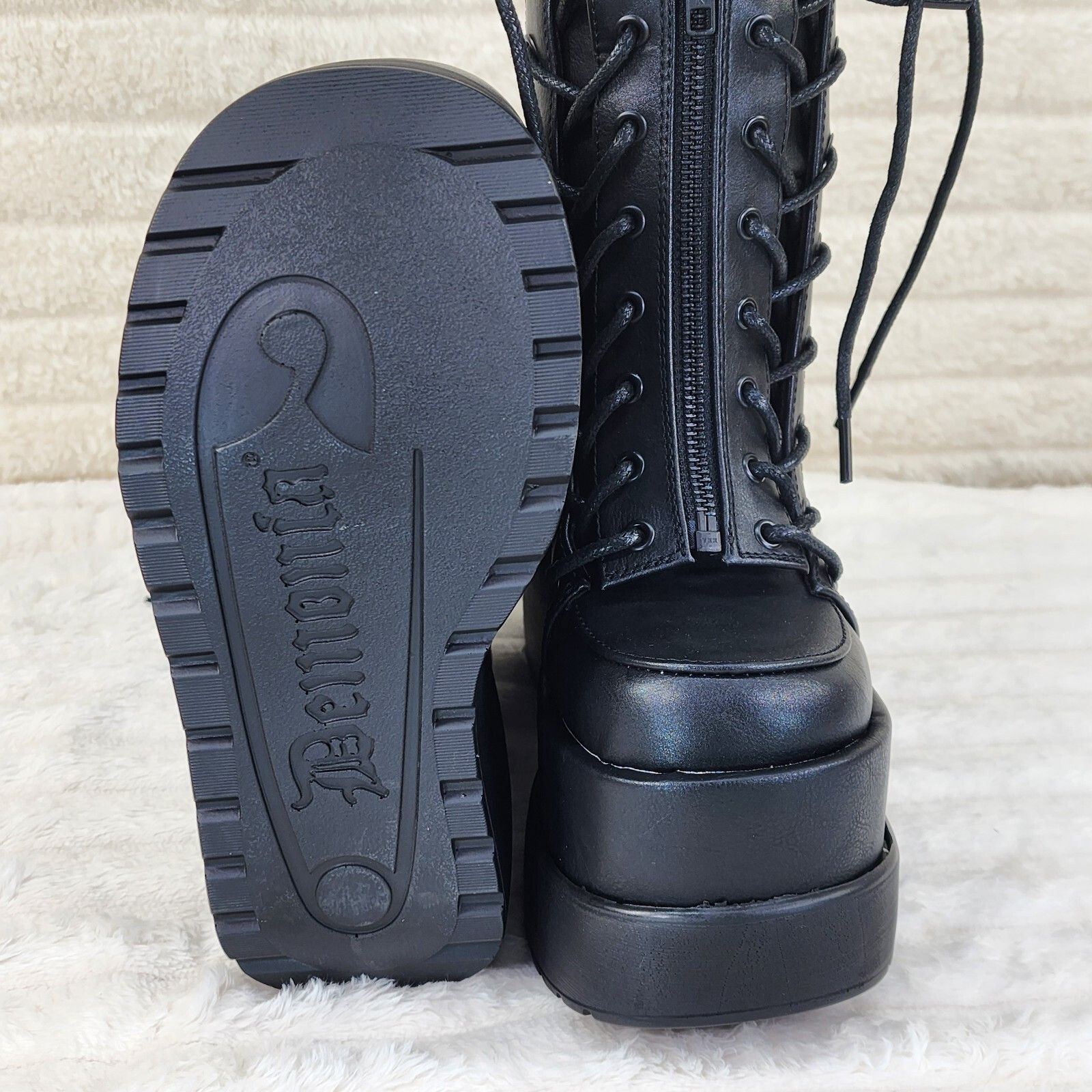 Demonia Cult DEMONIA Void Black Matte Platform Wedge Corset Mid Calf Goth Size US 8 / IT 38 - 5 Thumbnail