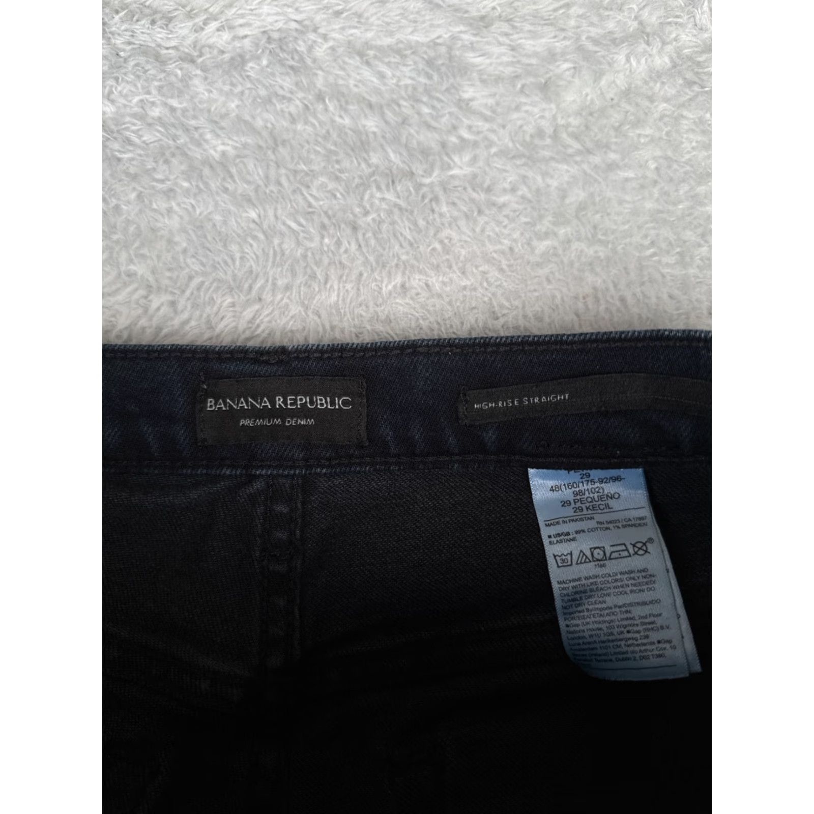 Banana Republic Banana Republic Jeans Women 29P Blue Denim High Rise Straight Raw Hem Dark 29x24 Size 29" - 6 Thumbnail