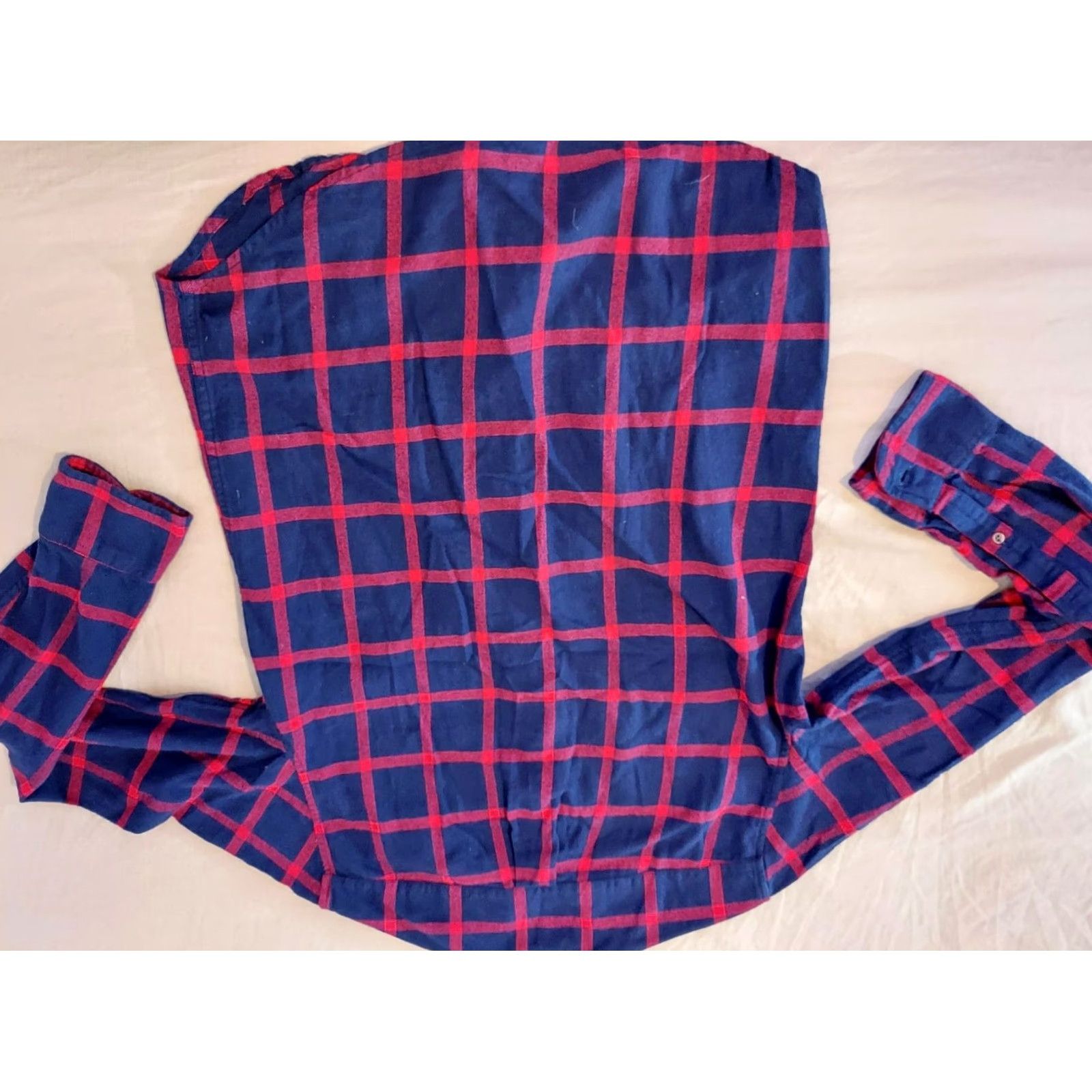 J.Crew VINTAGE J.CREW Flannel Button-Up Shirt S Men Blue Cotton Long Sleeve Cotton Flannel Button-Up Shirt S Men's Blue Size 36R - 3 Thumbnail