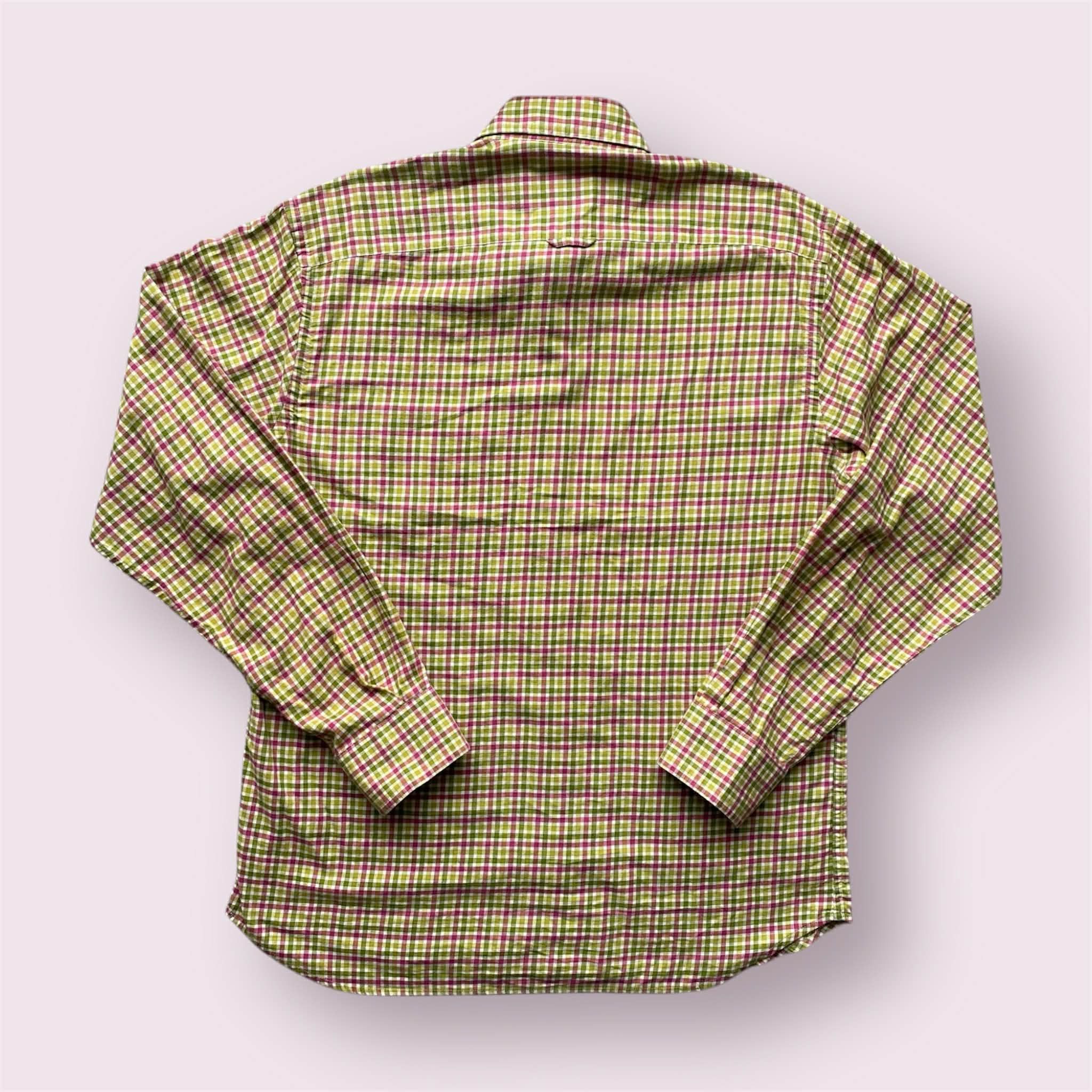 Burberry Vintage Thomas Burberry Button Up Green And Pink Shirt Size US L / EU 52-54 / 3 - 2 Thumbnail