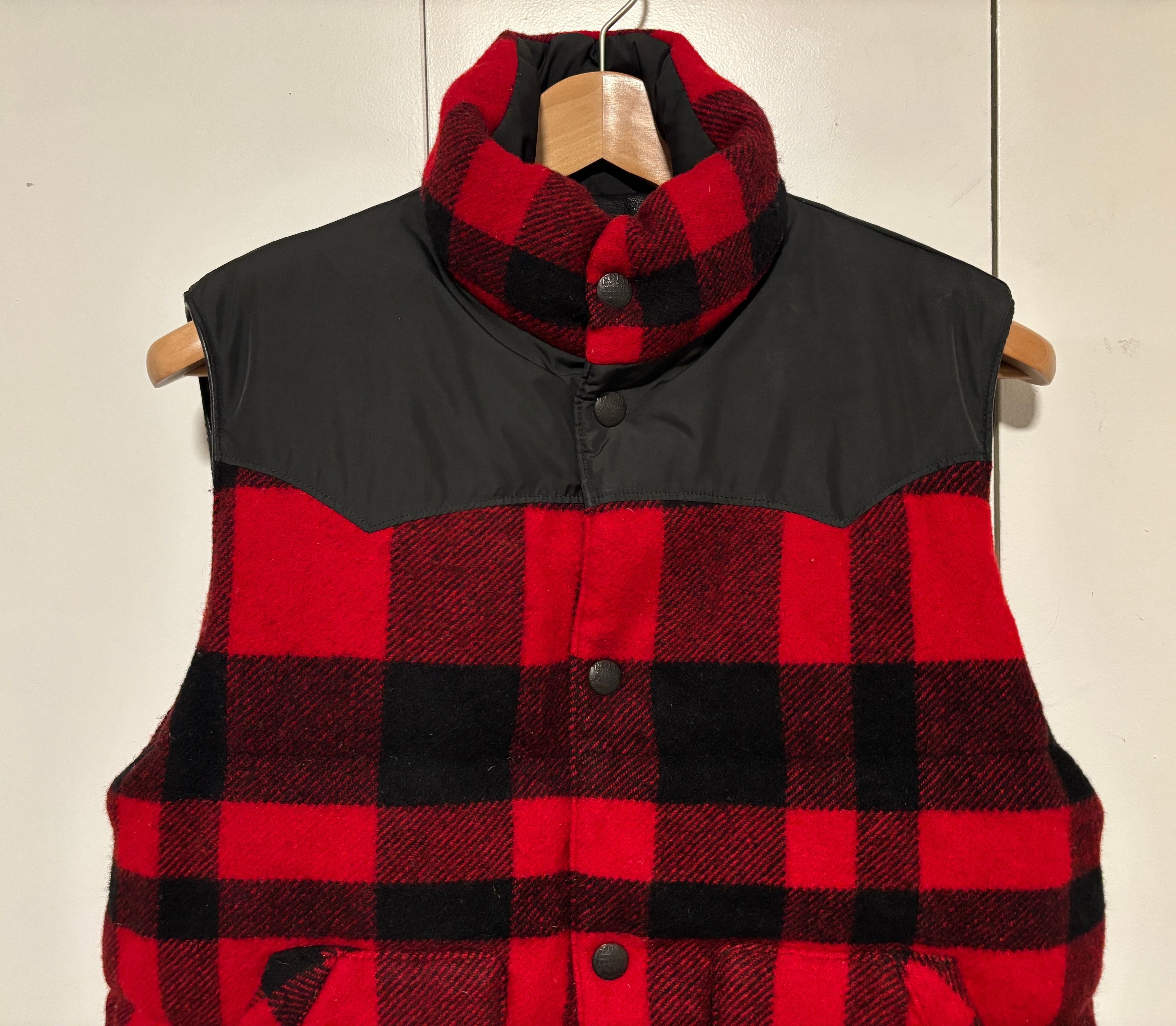 Polo Ralph Lauren $600 RARE Plaid Reversible Down Vest Leather Yoke- Small Size US S / EU 44-46 / 1 - 8 Thumbnail