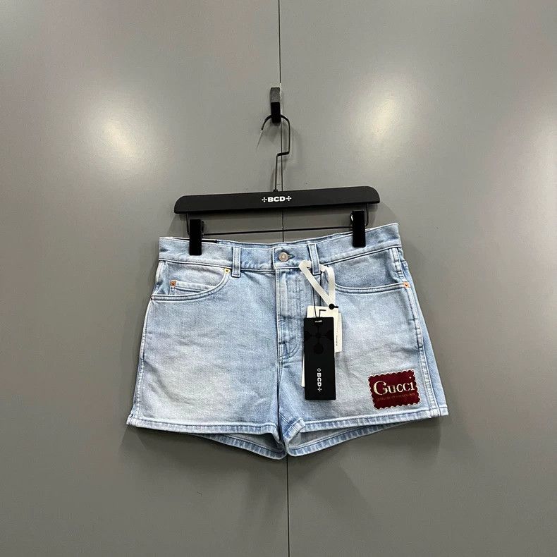 Gucci Gucci Blue Logo Shorts Size 27 Size US 27 - 1 Thumbnail
