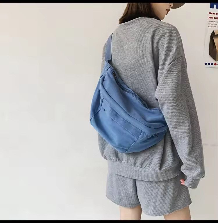 Japanese Brand Canvas Sling Bag Hip Cross Body Waist Fanny Pack y2k alt Size ONE SIZE - 1 Thumbnail