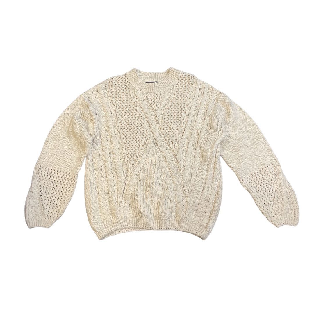 Miss Me Open Weave Cable Knit Crewneck Sweater Preppy Fisherman Size M / US 6-8 / IT 42-44 - 1 Thumbnail