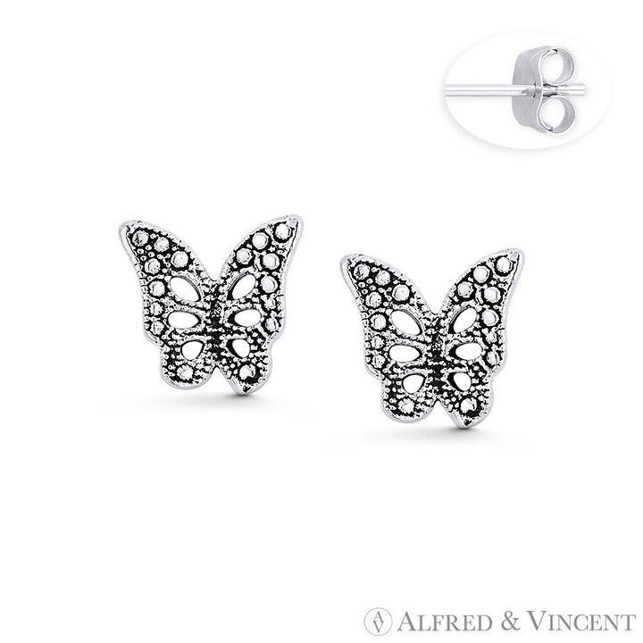 Other Butterfly Insect Charm Stud Earrings in .925 Sterling Silver Size ONE SIZE - 1 Preview
