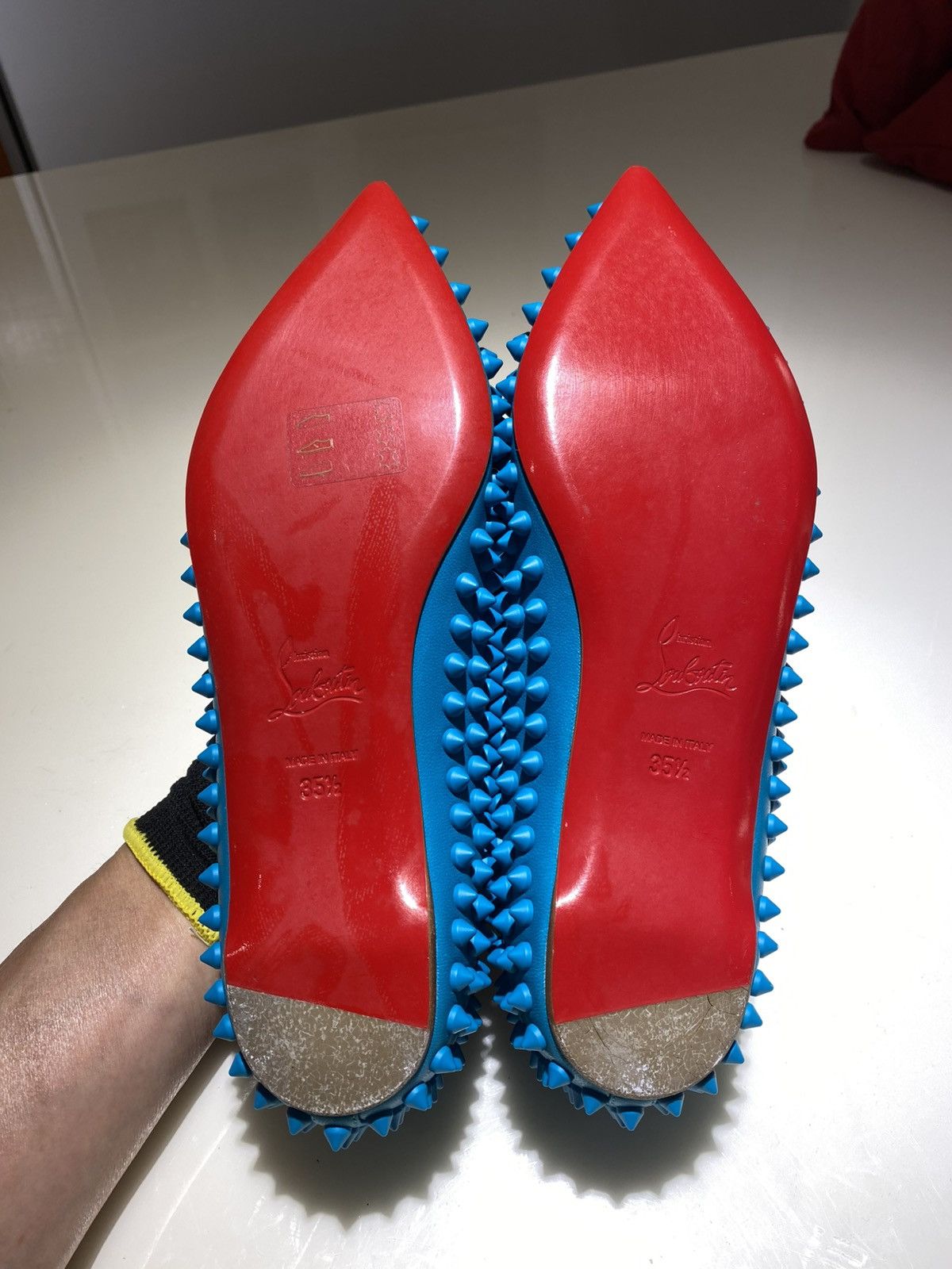 Christian Louboutin Christian Louboutin Turquoise Leather Flats US5.5 Size US 5.5 / IT 35.5 - 8 Thumbnail
