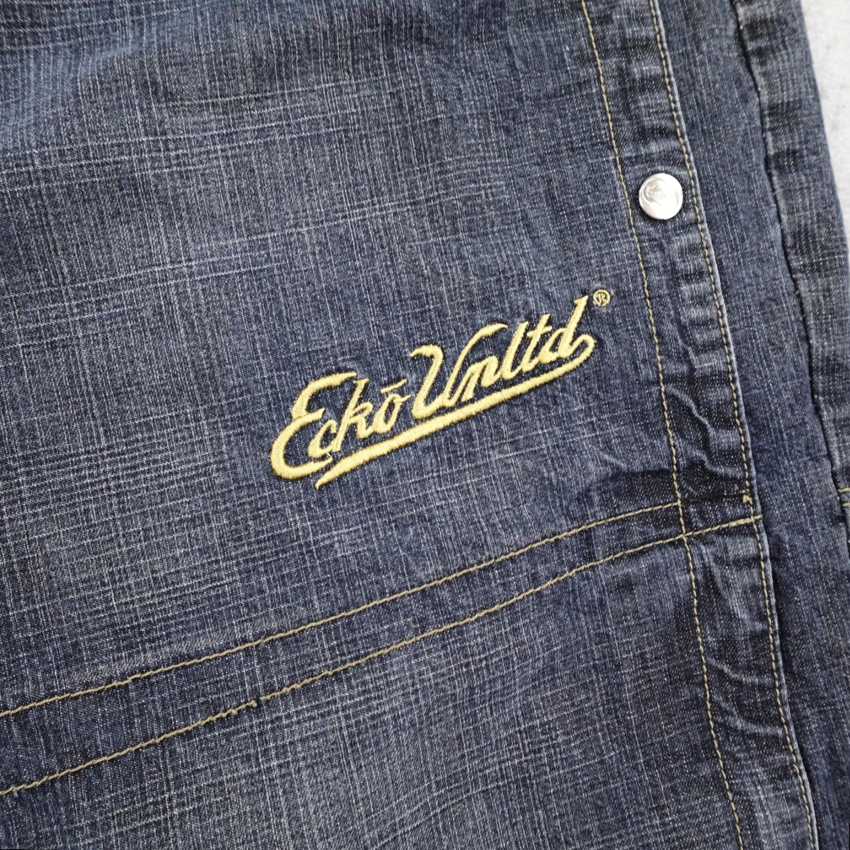 Ecko Unltd. VINTAGE Ecko Unltd Shorts Mens 40 Blue Denim Baggy Carpenter Embroidered Y2K Relaxed Cargo Denim Casual Mens 40 Blue Size US 40 / EU 56 - 3 Thumbnail
