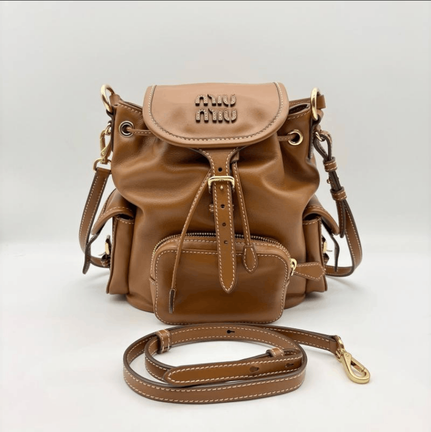 Miu Miu Miu Miu Calfskin Backpack with Engraved Logo Size ONE SIZE - 6 Thumbnail