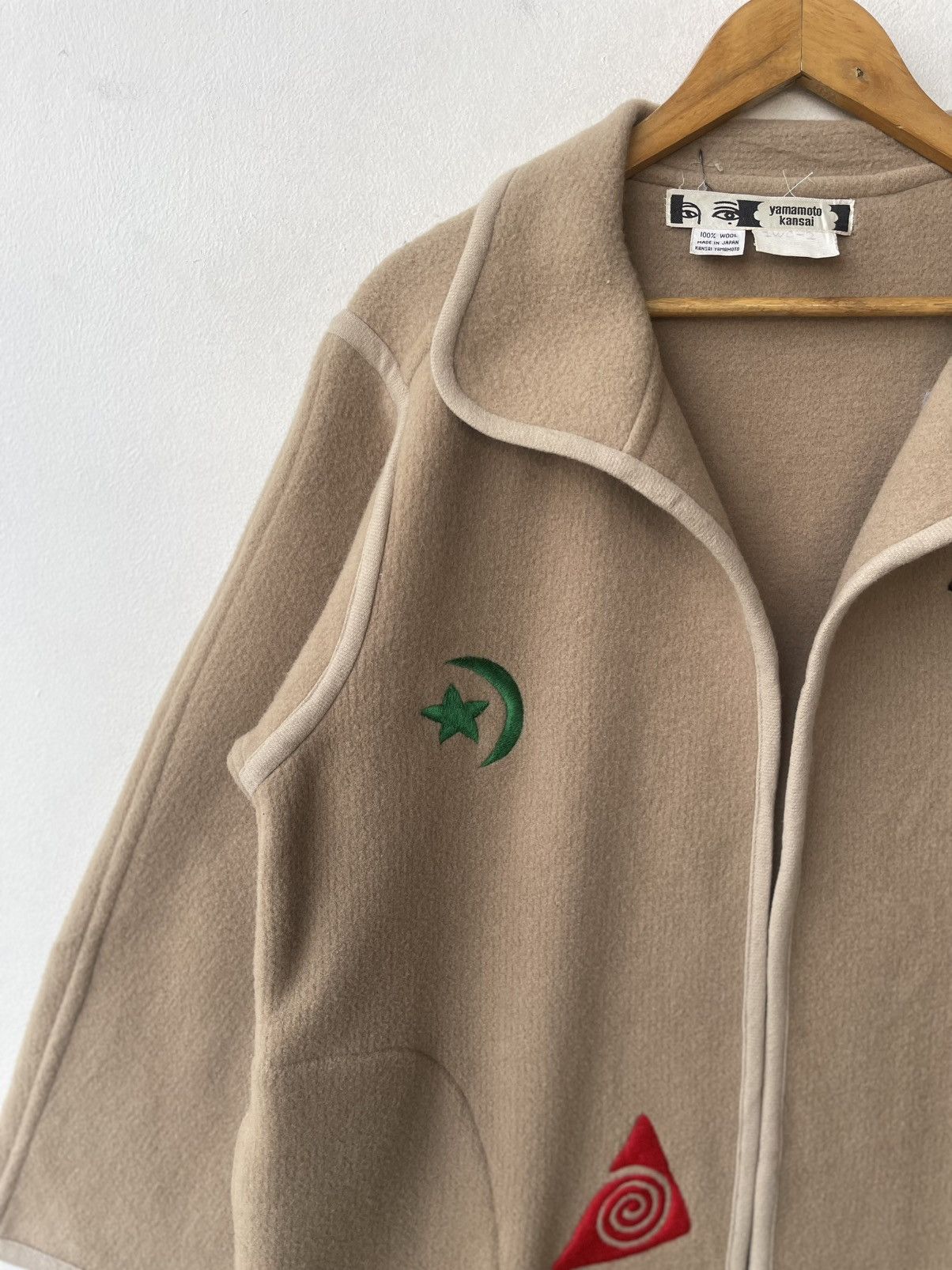 Kansai Yamamoto ARCHIVAL Kansai Yamamoto Wool Coat Embroidered Symbols Rare Size US L / EU 52-54 / 3 - 6 Thumbnail