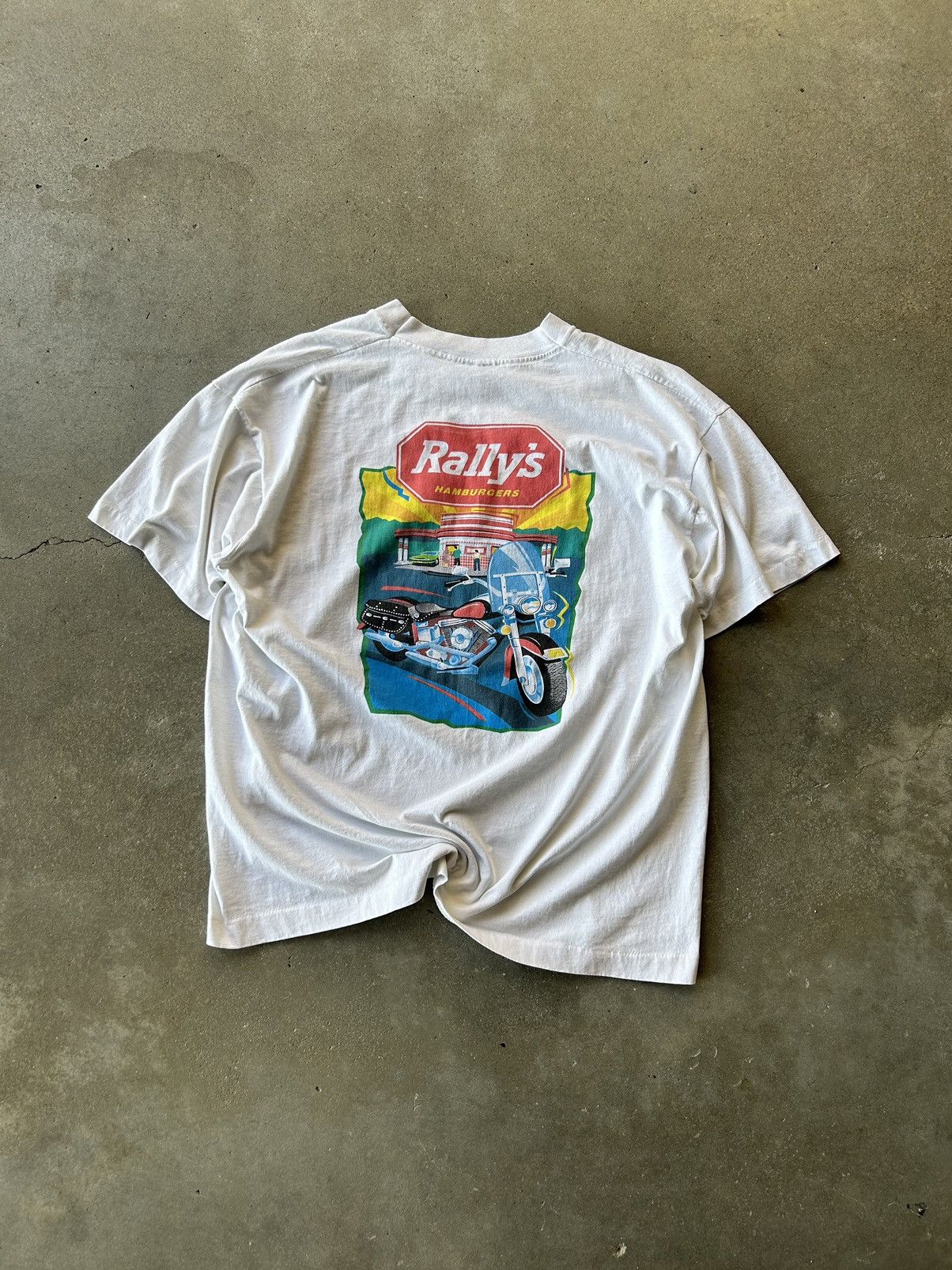 Vintage Vintage 90s Rallys Hamburgers Shirt Size US XL / EU 56 / 4 - 1 Thumbnail