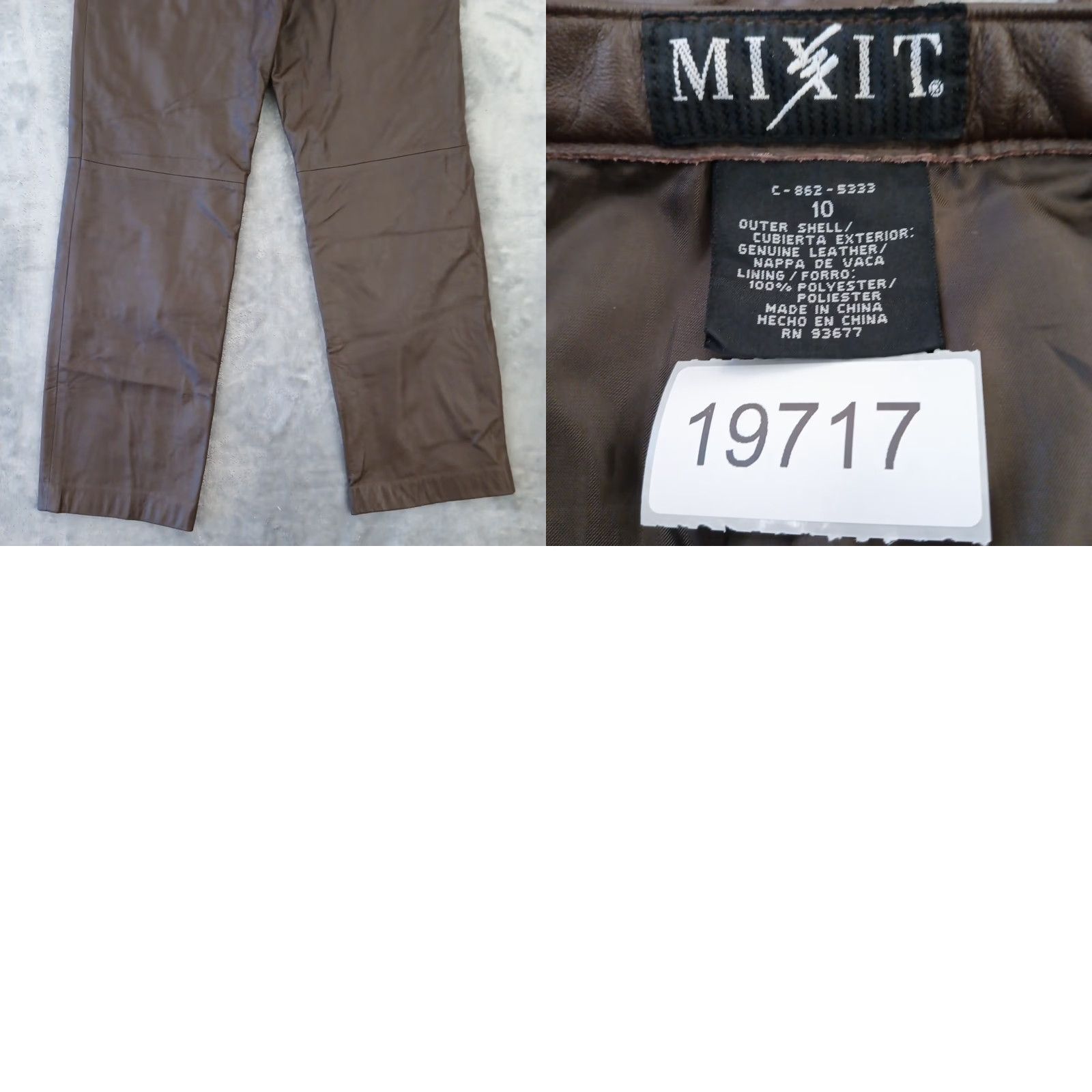 Vintage Mixit Womens Pants 10 Brown Leather 29x31 High Rise Lined Straight Chino Vintage No Size 32" / US 10 / IT 46 - 8 Thumbnail
