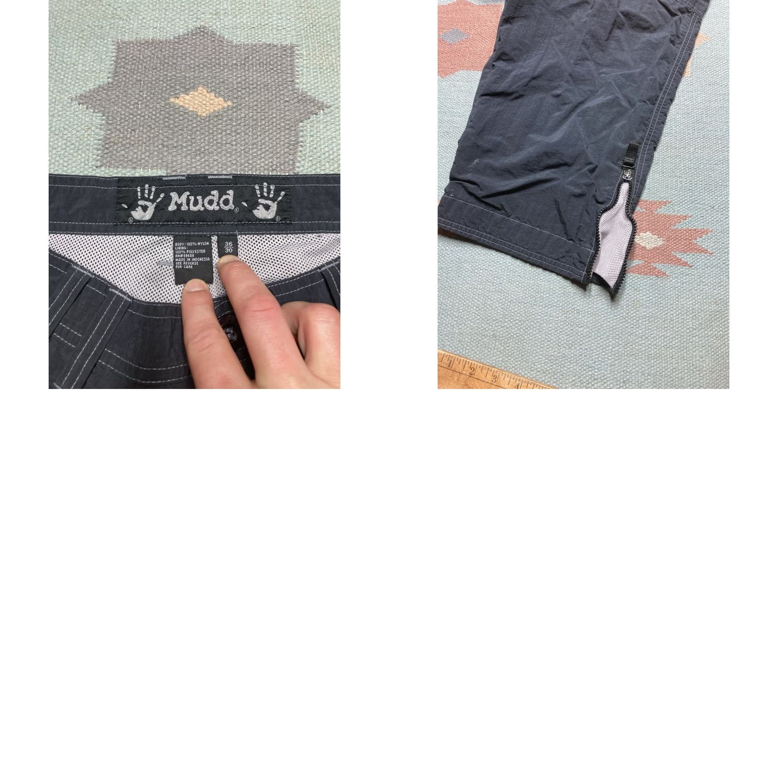Vintage VINTAGE Mudd Jeans Baggy Cargo Nylon Lightweight Windbreaker Rave Black Goth 34x28 Mens Jeans Baggy Cargo Nylon Lightweight Windbreaker 34x28 Size US 34 / EU 50 - 8 Thumbnail