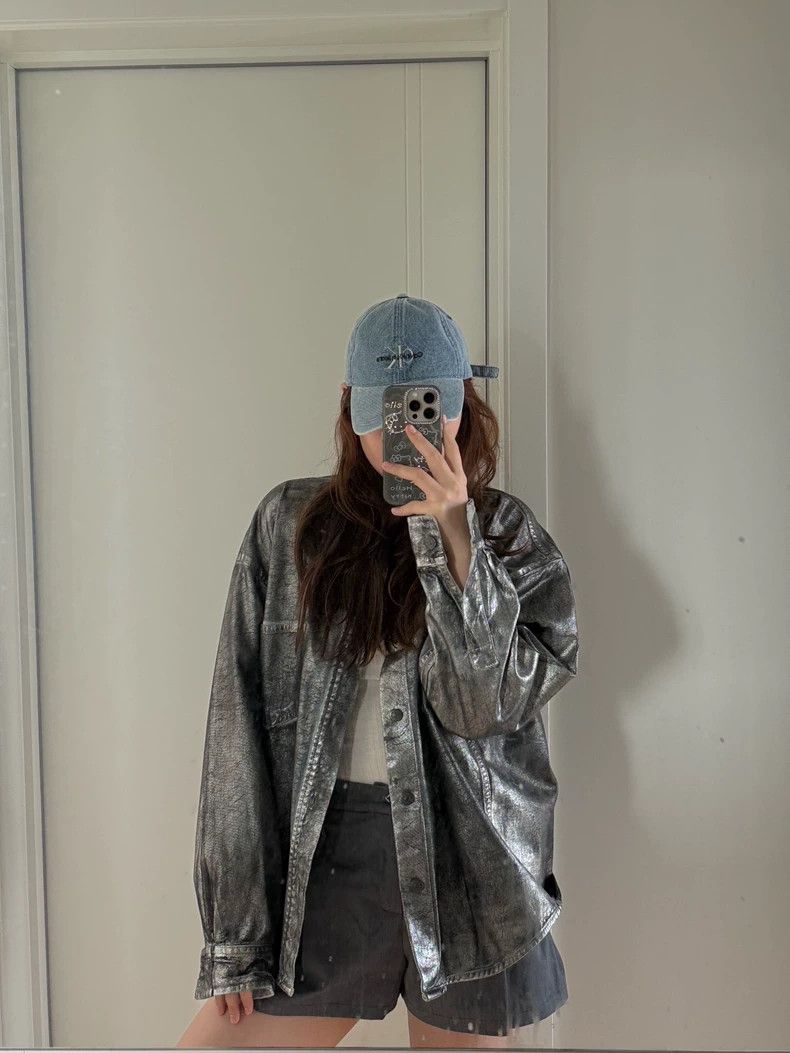 Acne Studios acne studios Silver coated denim jacket 2504-Nextarrow Size US S / EU 44-46 / 1 - 5 Thumbnail