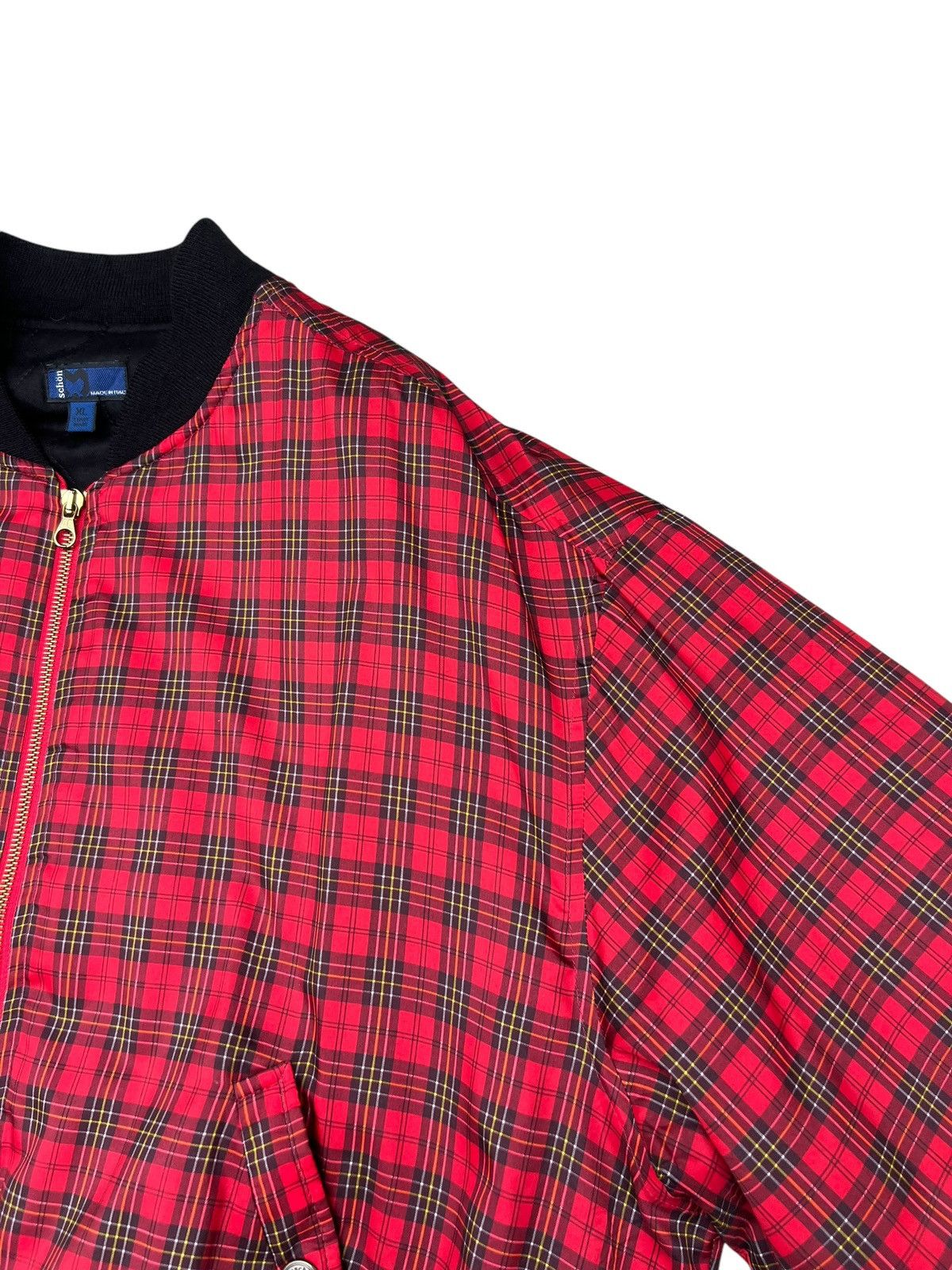 Mila Schon Vintage 80s 90s Mila Schon Red Tartan Bomber Jacket Size US XL / EU 56 / 4 - 16 Thumbnail