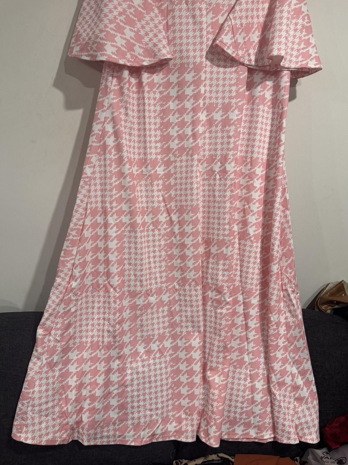 Other WDIRARA Houndstooth Chevron Mock Neck Butterfly Sleeve Dress Size 4XL / US 24-26 - 12 Thumbnail