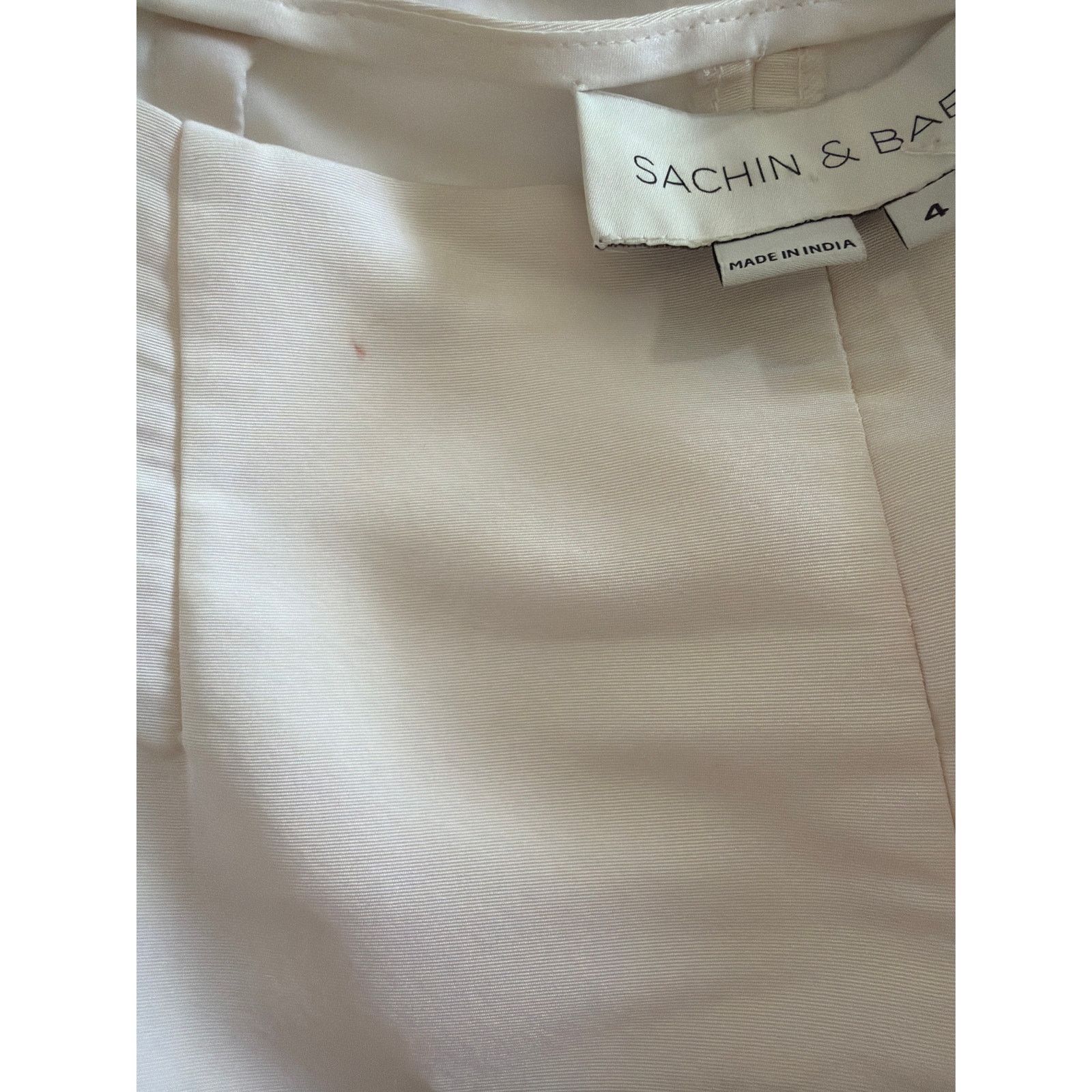 Sachin & Babi Sachin + Babi Silk Faille Bustier + Pants Set Ivory M Flaws Size 27" / US 4 / IT 40 - 10 Thumbnail