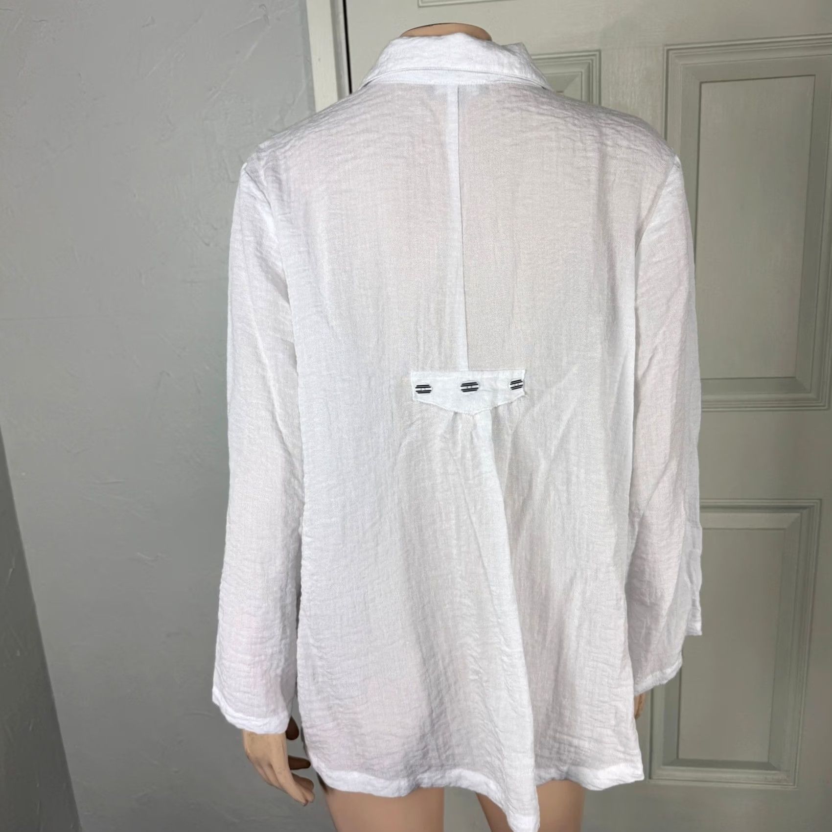 Habitat Habitat Womens Shirt Large Collared Casual Knit Rayon Nylon Blouse Size L / US 10 / IT 46 - 4 Thumbnail