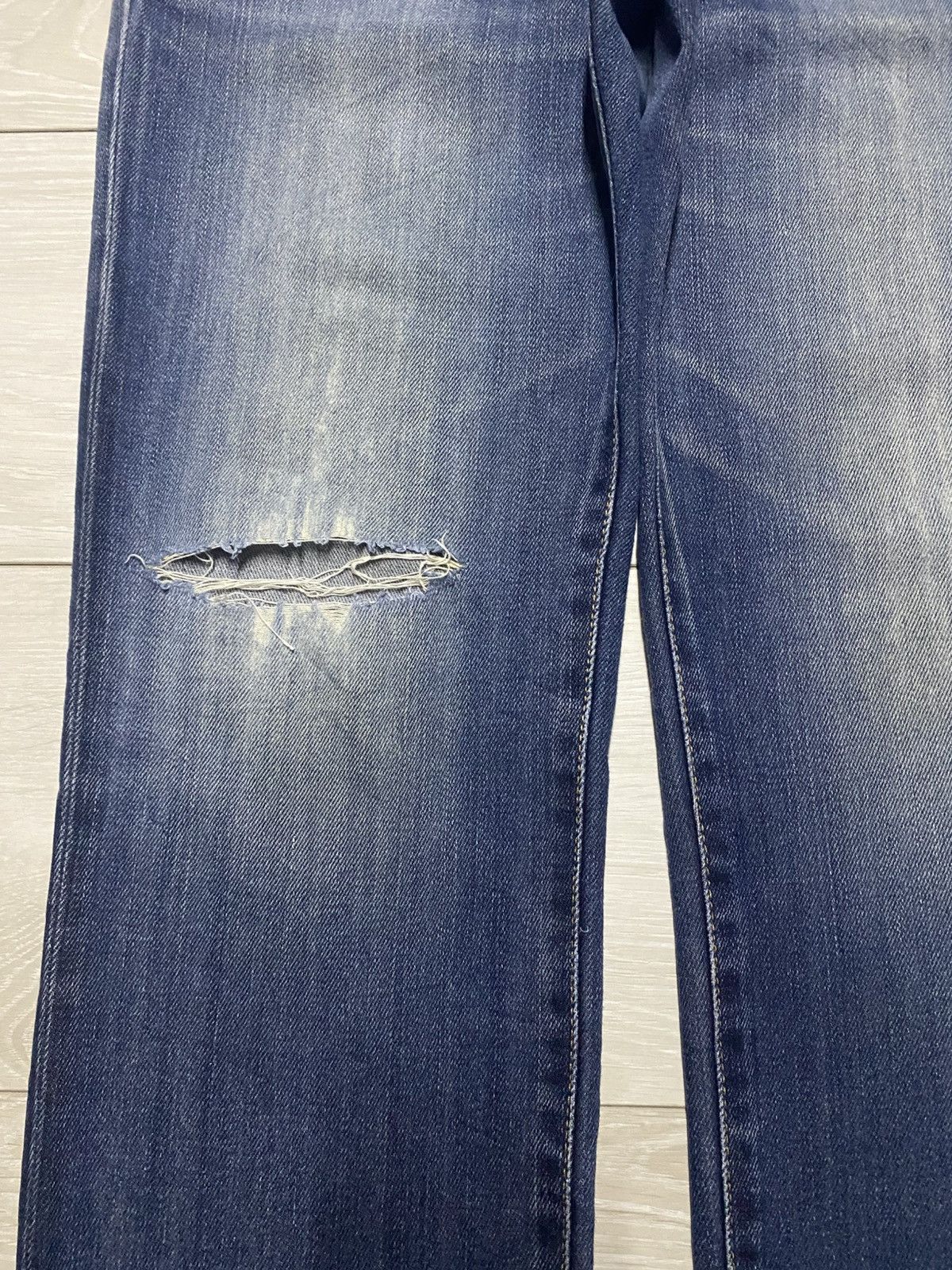 Edwin Vintage Edwin 503 Faded Wash Distressed Slim Fit Jeans Size US 32 / EU 48 - 7 Thumbnail