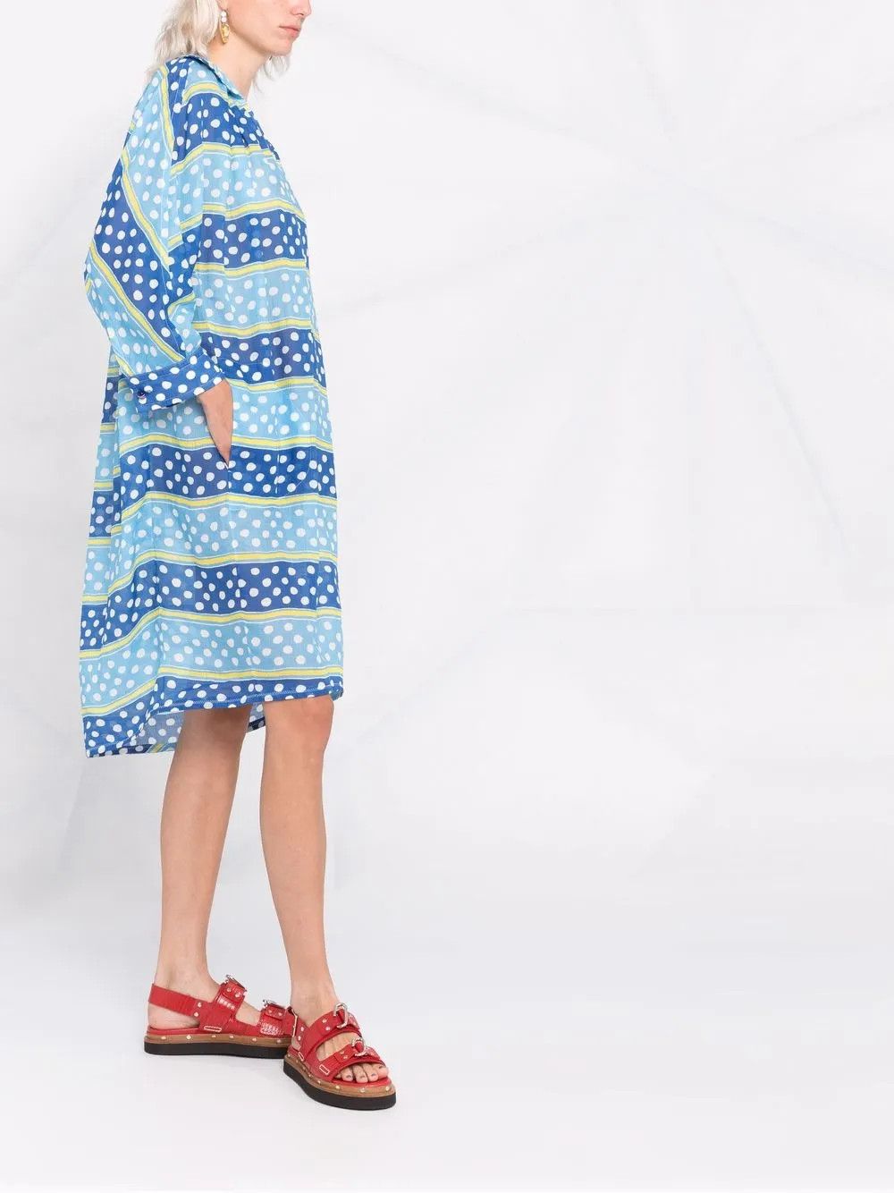 Marni o1y1025 Midi Dress in Multicolor Size M / US 6-8 / IT 42-44 - 3 Thumbnail