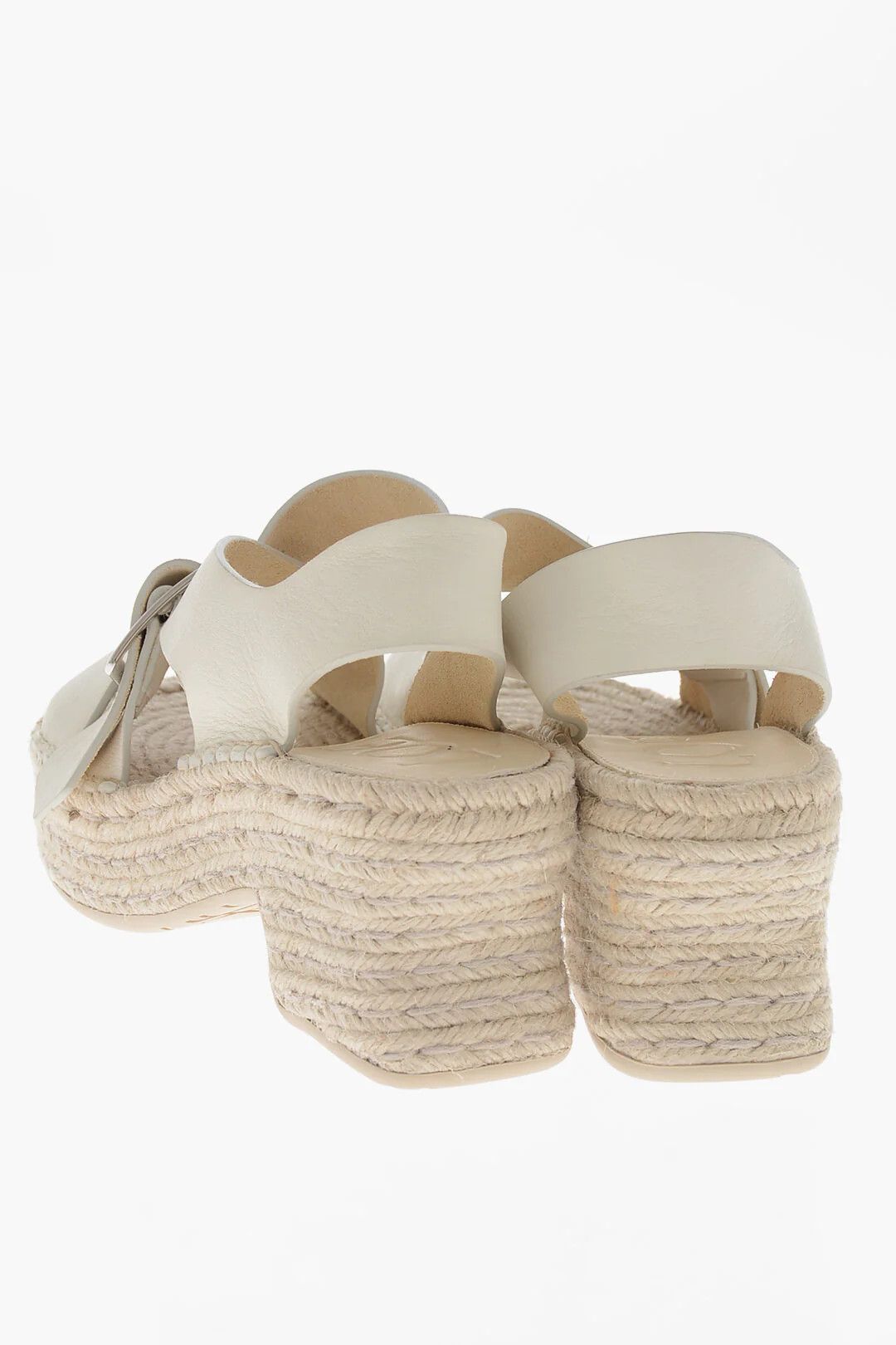 Loewe og1mm0426 Platform Leather Sandals in White Size US 10 / IT 40 - 2 Thumbnail