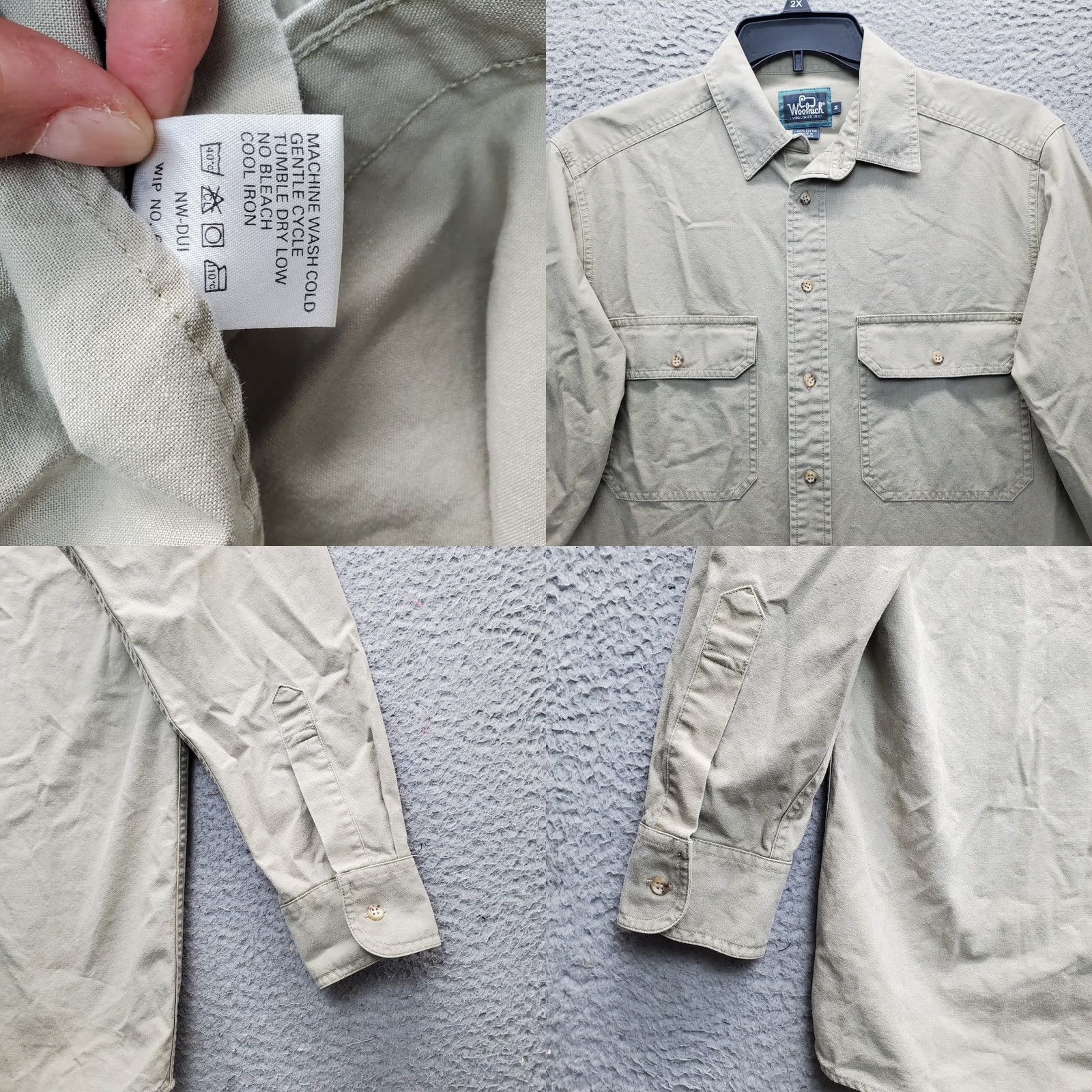Vintage Woolrich Mens Button-Up Shirt Brown 100% Cotton Long Sleeve Collared Casual Shirt M Size US M / EU 48-50 / 2 - 8 Thumbnail
