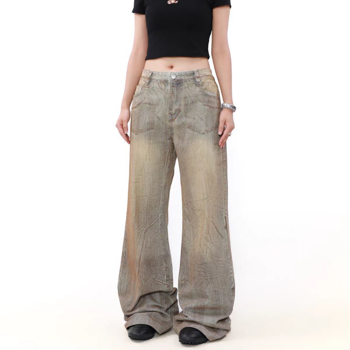 Japanese Brand × Jean Vintage Dirty Wash Straight Leg Micro Flare Jeans Size US 30 / EU 46 - 1 Thumbnail