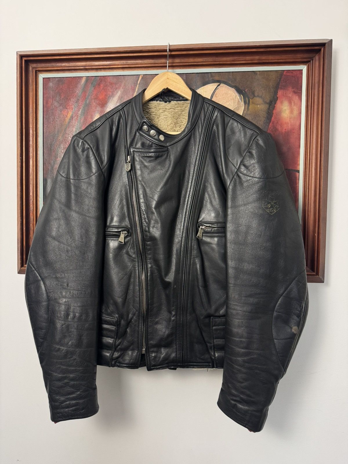 Vintage Vintage 90s Cropped Boxy Leather Racing Jacket Avant Garde Size US L / EU 52-54 / 3 - 1 Thumbnail