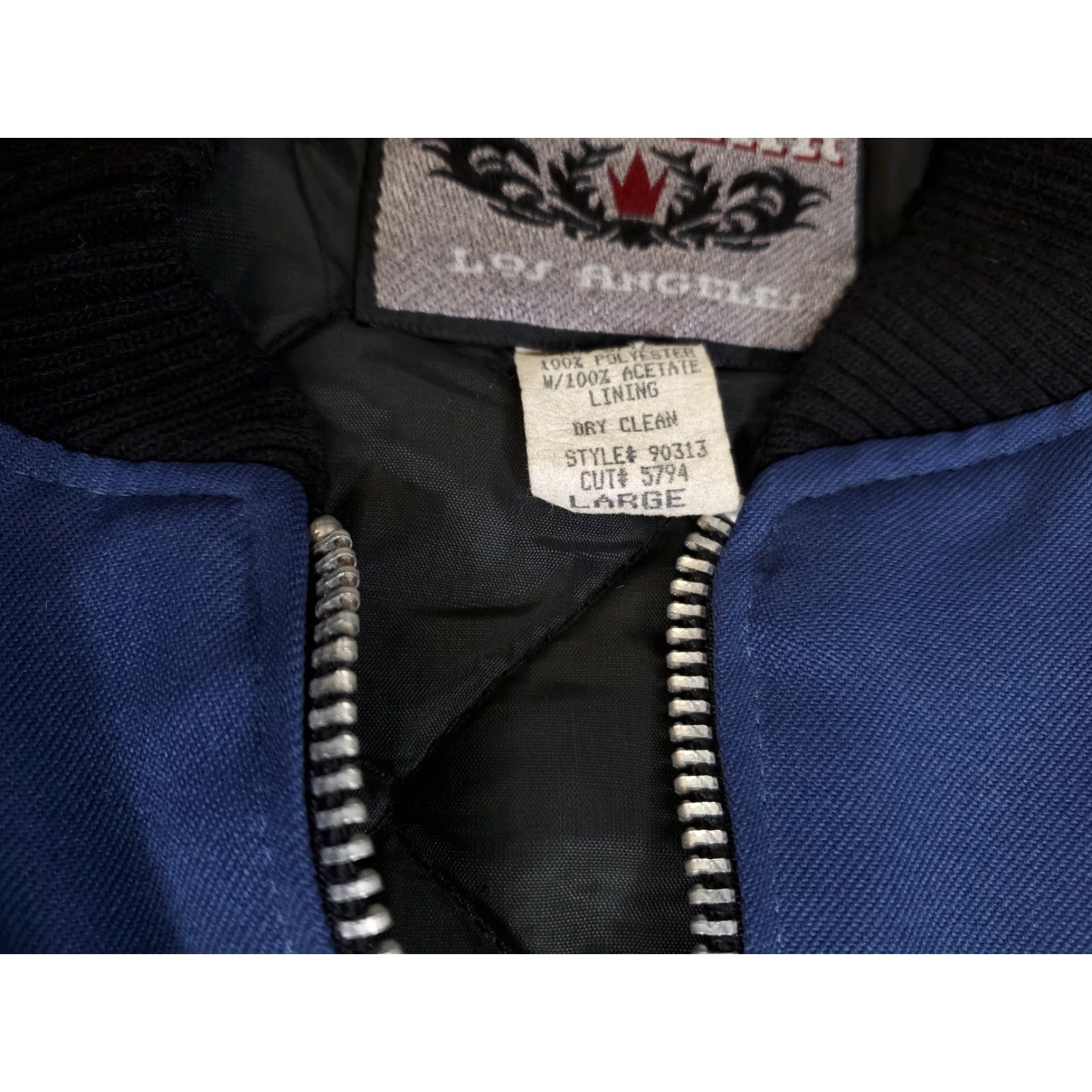 Vintage VINTAGE Kikwear Jacket Los Angeles Bomber Workwear Mens L Blue Stains 80s 90s Streetwear Size US L / EU 52-54 / 3 - 7 Thumbnail