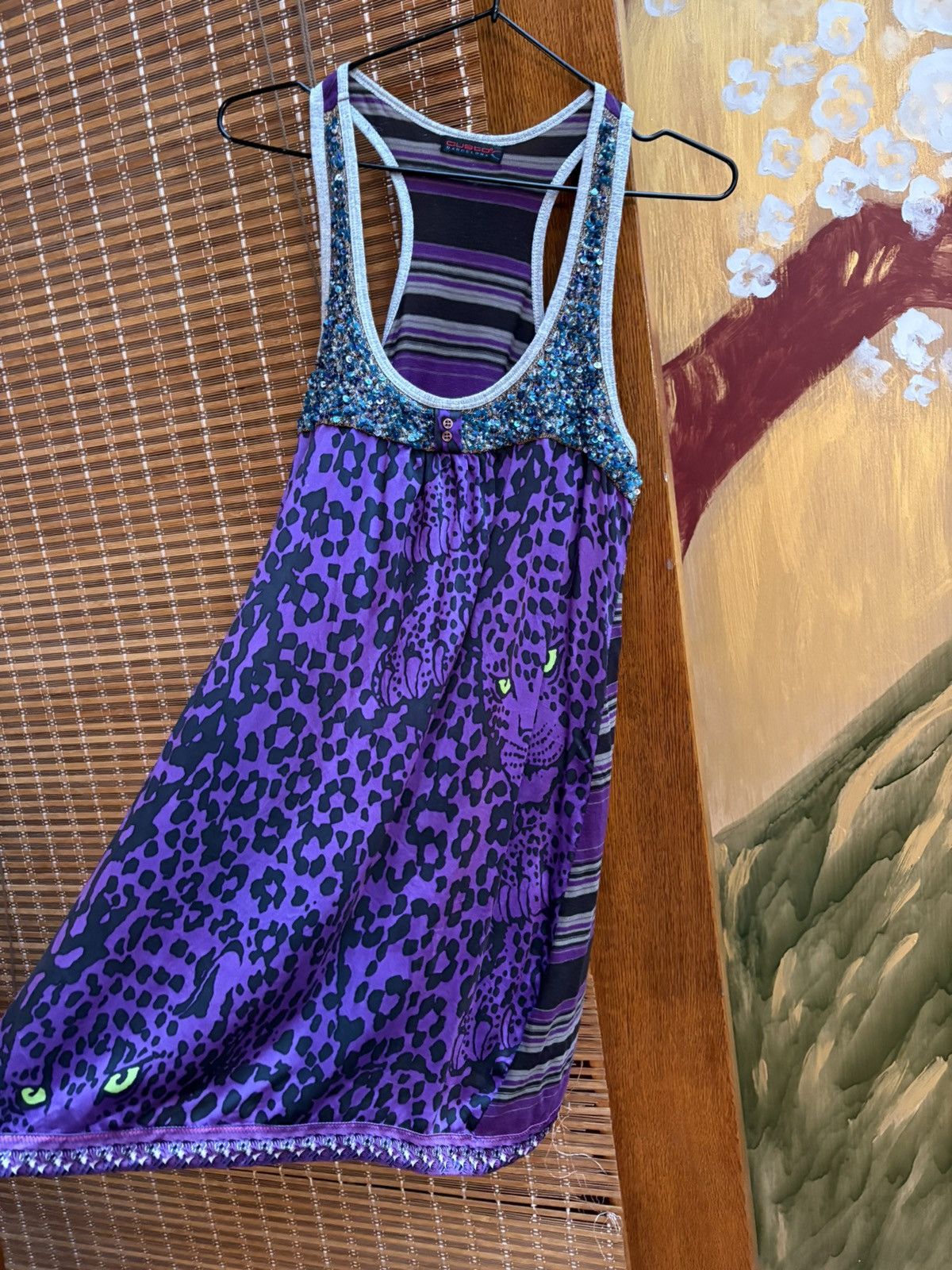 Custo Barcelona Y2K Custo Barcelona Leopard Printed Sequin Mini Tank Dress Size XS / US 0-2 / IT 36-38 - 4 Thumbnail