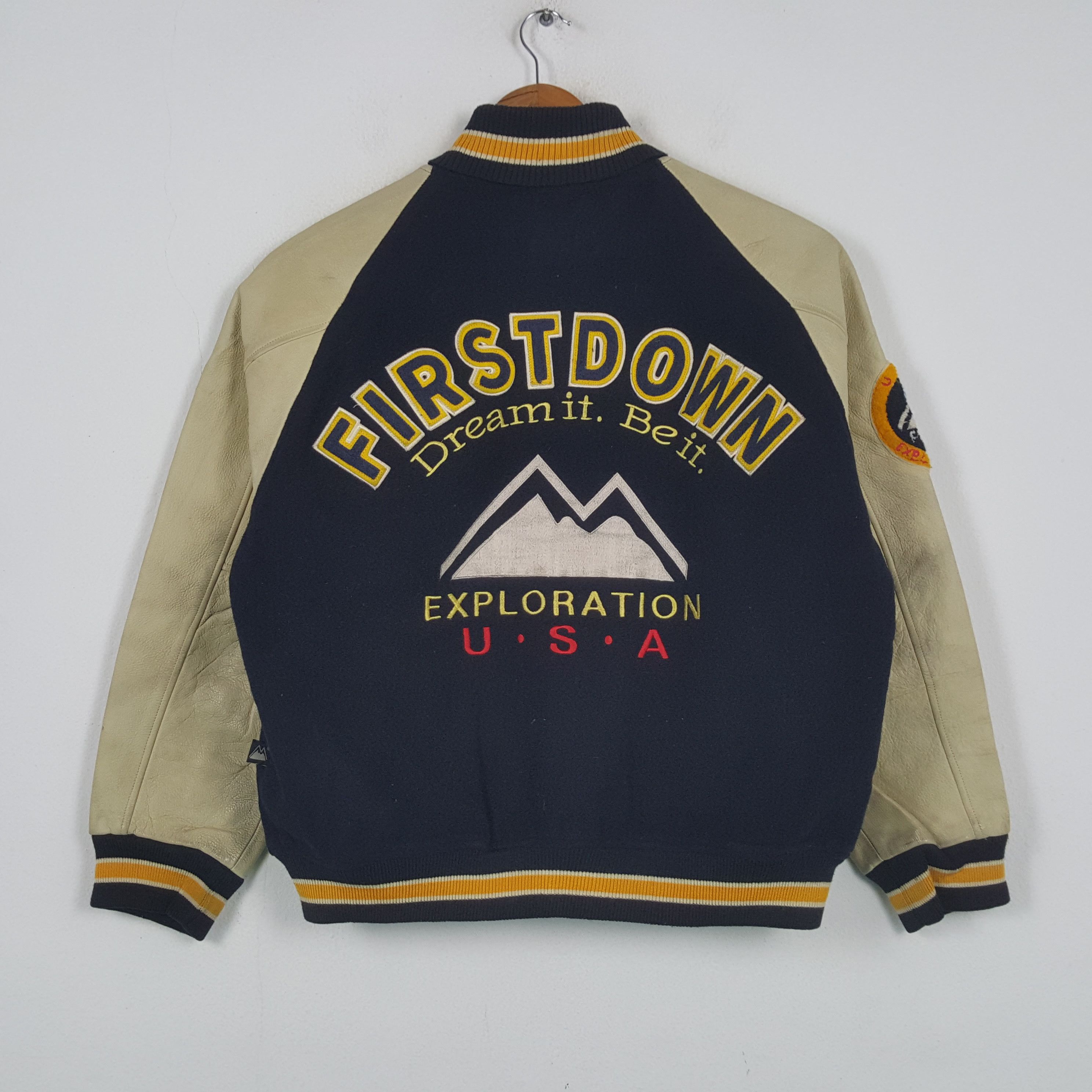 Vintage Vintage FIRST DOWN Streetwear Varsity Jacket C291N34 Size US XL / EU 56 / 4 - 1 Thumbnail