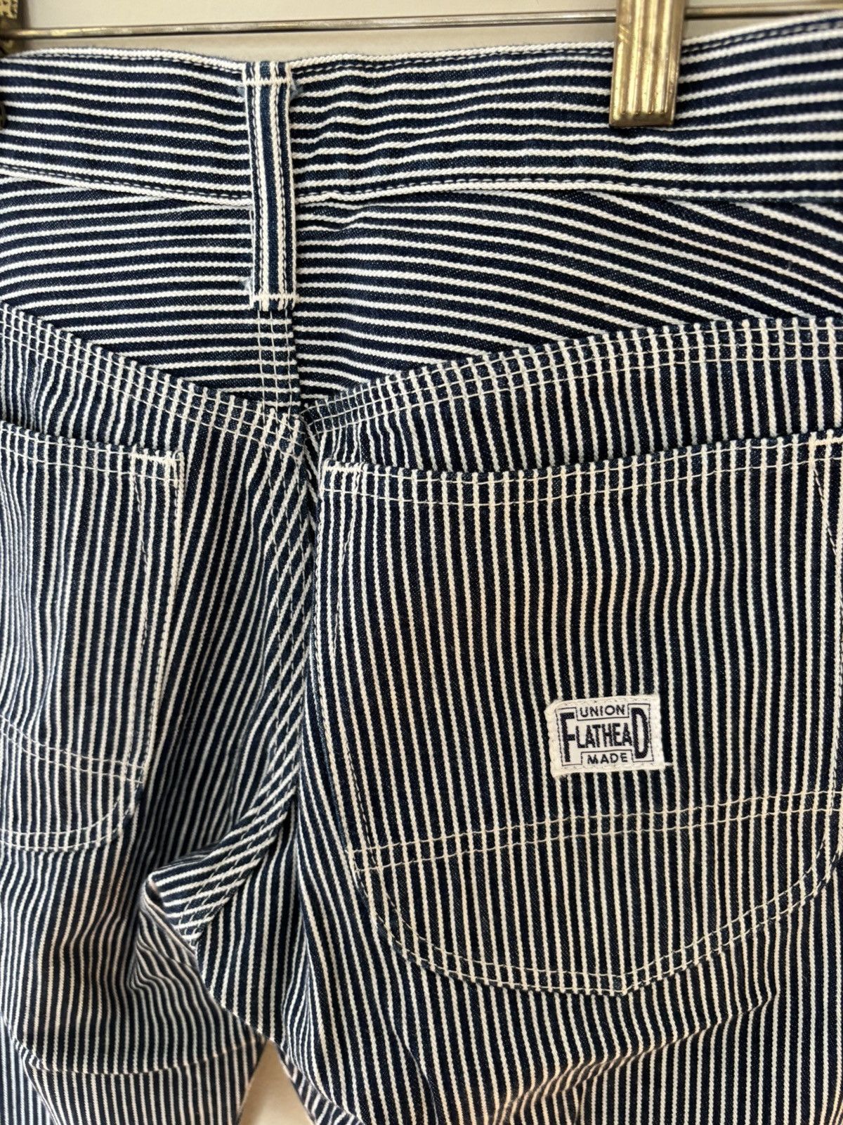 The Flat Head Union Made Hickory Stripe Jeans Size 30 PN-07W Japan Size US 31 - 8 Thumbnail