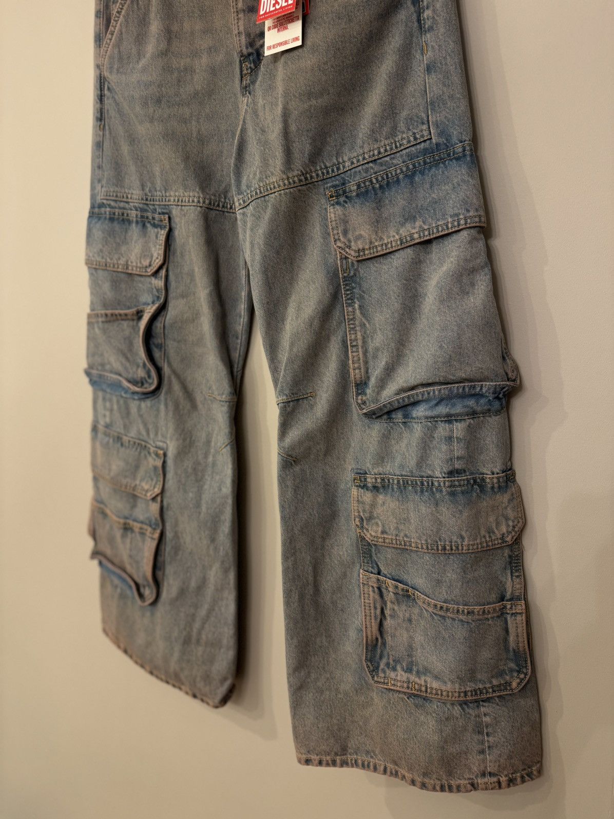 Diesel Diesel cargo pants jeans multi pocket rare vintage style new Size 26" / US 2 / IT 38 - 3 Thumbnail