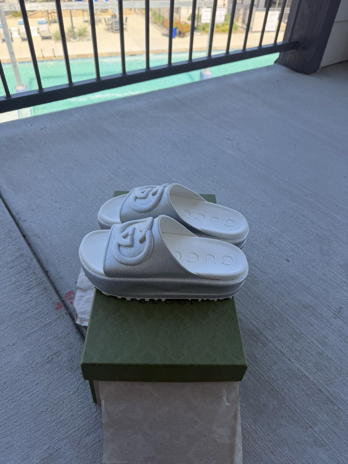 Gucci Glitter rubber platform Gucci slides. Size US 6 / IT 36 - 8 Thumbnail