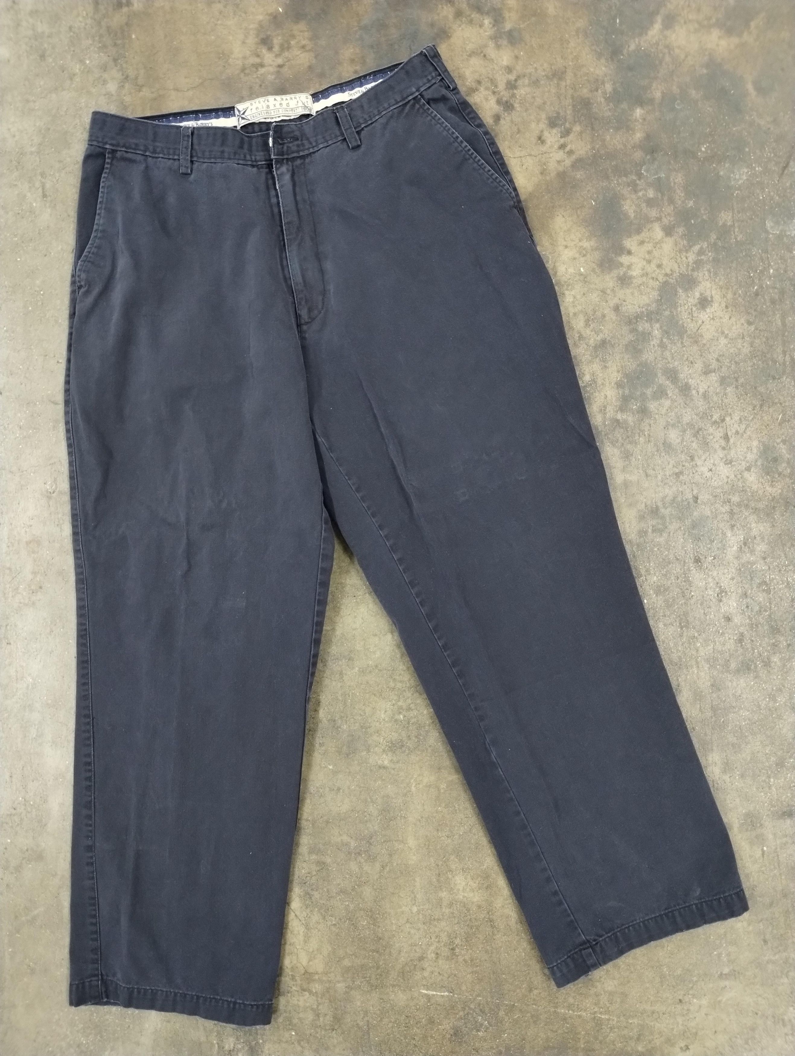 Vintage Vintage Steve&Barrys Navy Khakis (Missing Button) Size US 33 - 1 Thumbnail