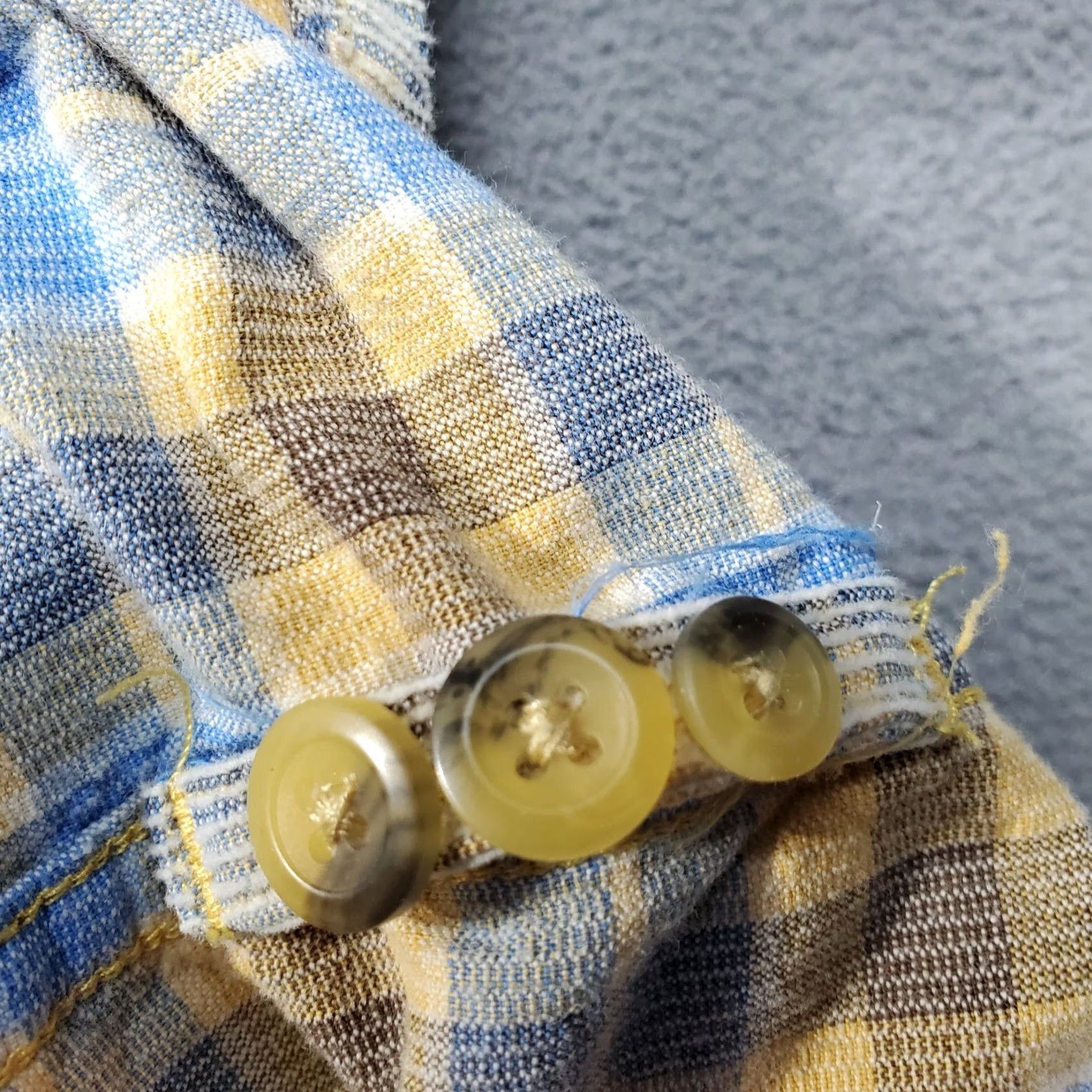 The Territory Ahead Territory Ahead Shirt Mens Large Blue Yellow Plaid Corduroy Long Sleeve Button Up Size US L / EU 52-54 / 3 - 6 Thumbnail