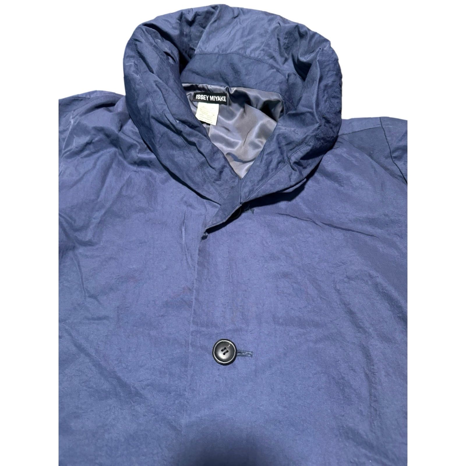 Issey Miyake Vtg ISSEY MIYAKE MEN Navy Nylon Windcoat Trench Coat Hooded ME29-FA011 M Oversized Jackets? Size M / US 6-8 / IT 42-44 - 5 Thumbnail