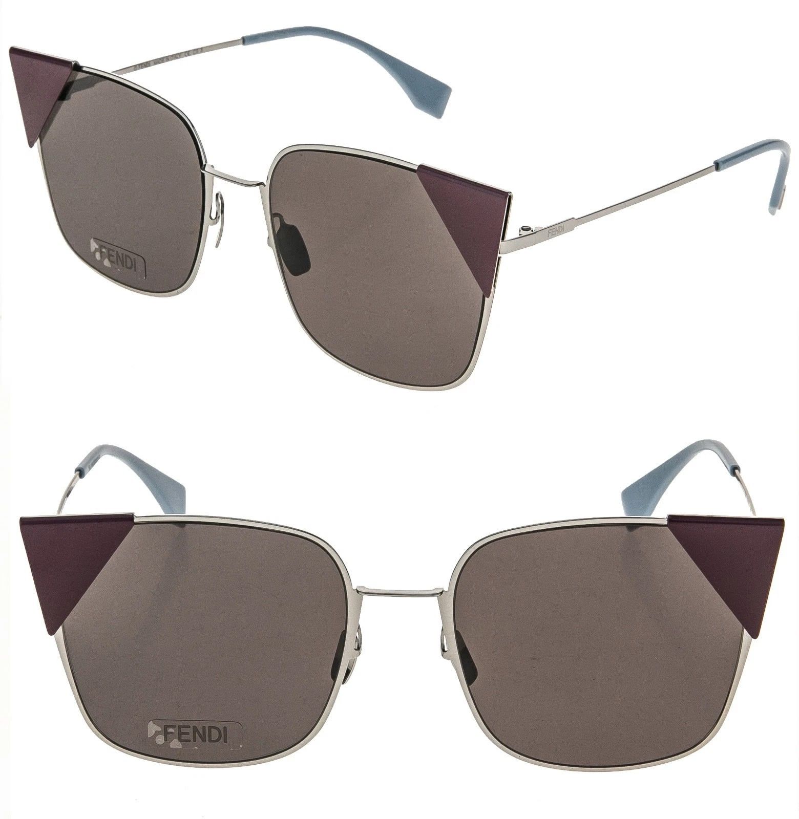 Fendi FENDI LEI FF0191S 0191 Silver Purple Mauve Triangle Sunglass Size ONE SIZE - 1 Thumbnail