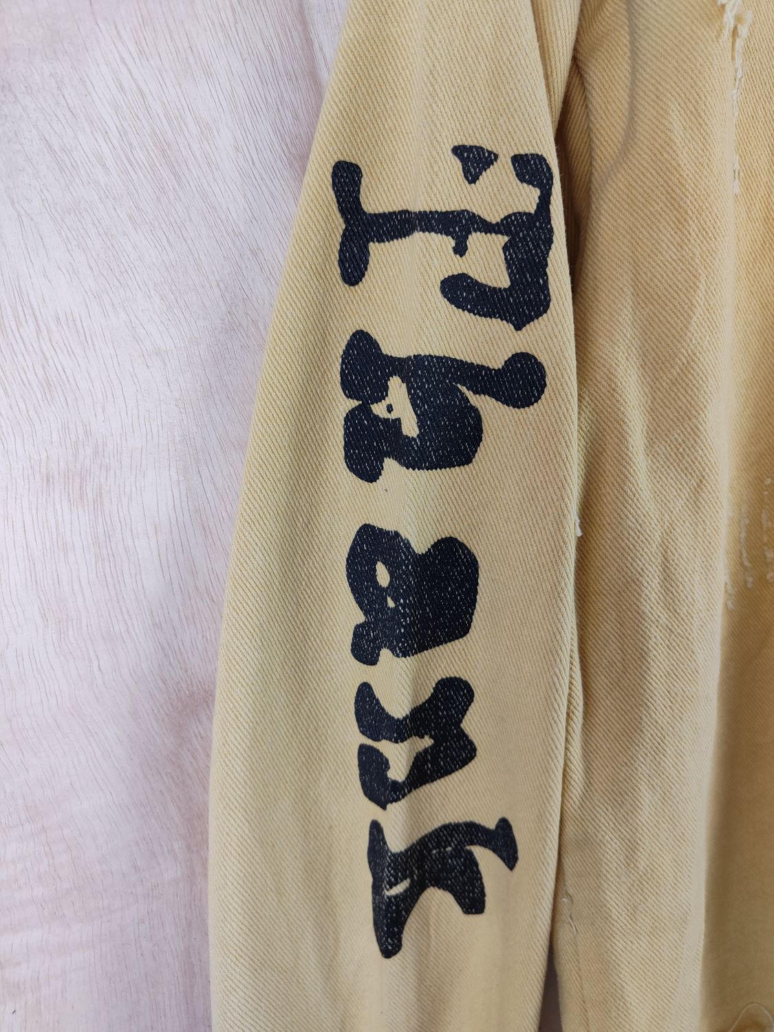Japanese Brand Japan ripped distressed Yellow Thank You Sweatshirts #S2515 Size L / US 10 / IT 46 - 12 Thumbnail
