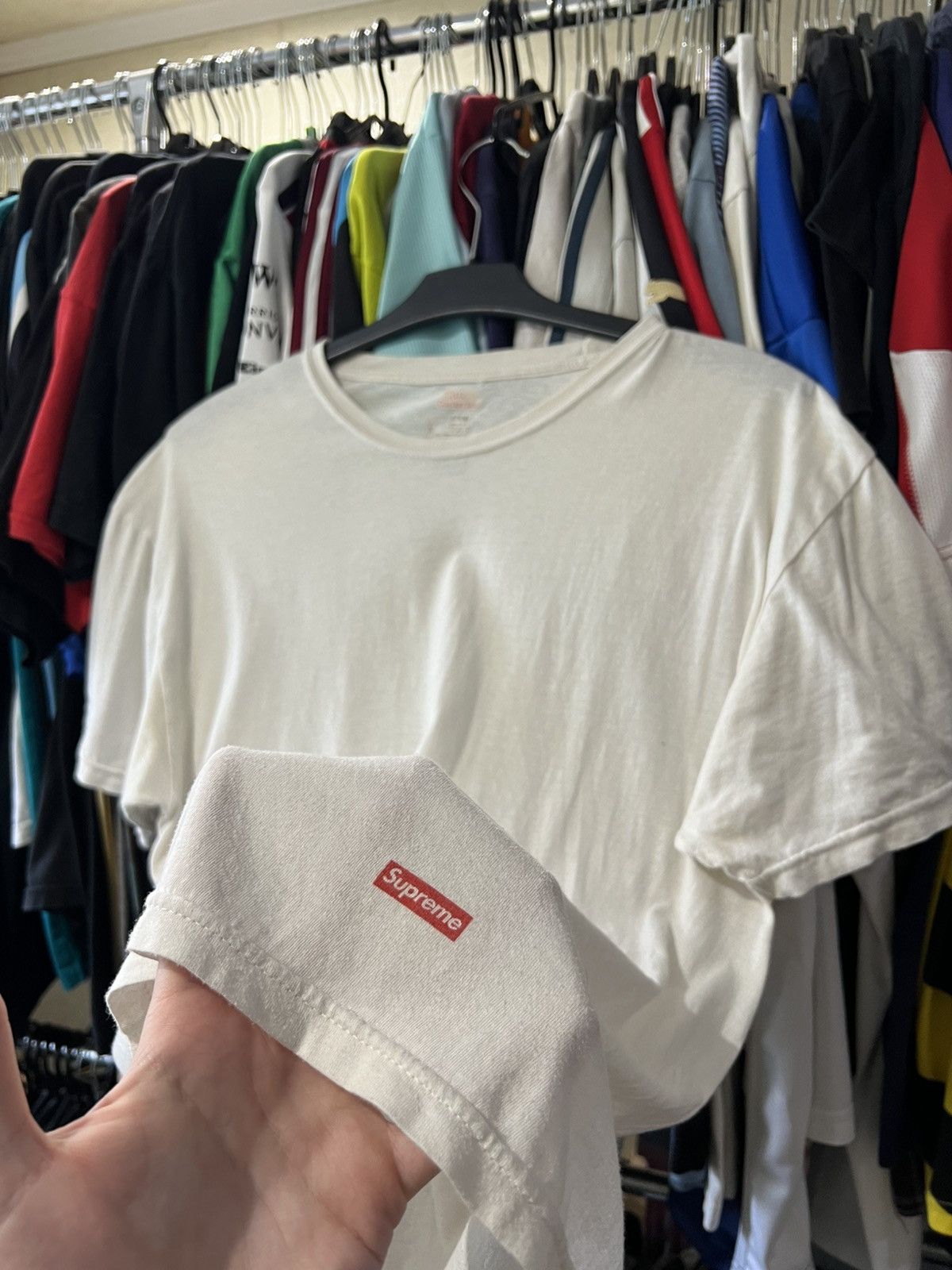 Hanes × Supreme × Vintage VINTAGE WHITE BLANK SUPREME & HANES AOP T SHIRT SIZE M Size US M / EU 48-50 / 2 - 1 Thumbnail