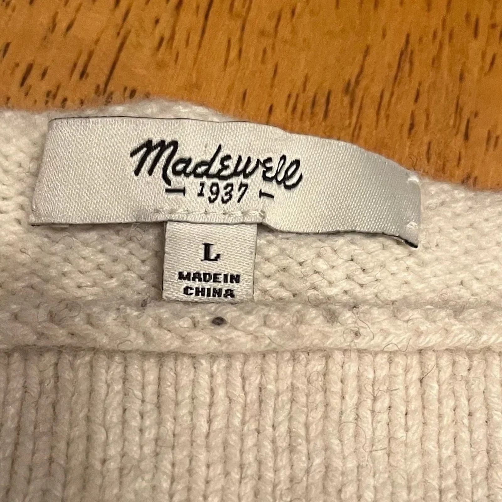 Madewell Madewell pullover long sleeved merino wool blend sweater, Lg Size L / US 10 / IT 46 - 3 Thumbnail