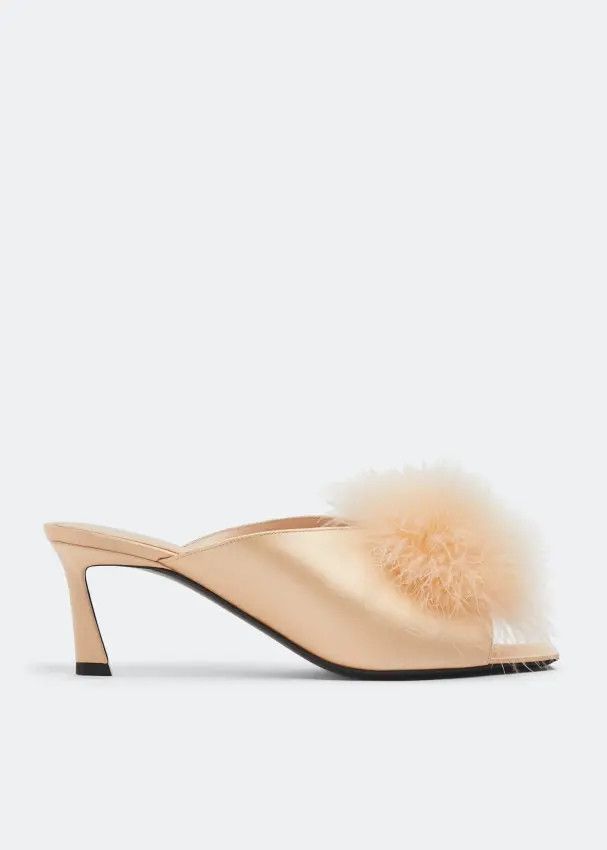 Saint Laurent Paris o1b1hav111224 Mae Mules in Beige Size US 8 / IT 38 - 3 Thumbnail