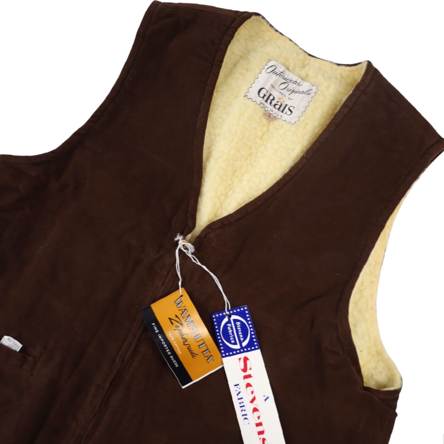 Vintage VINTAGE Grais Suede Vest Sherpa L Brown Mens Large NWT Size US L / EU 52-54 / 3 - 2 Thumbnail