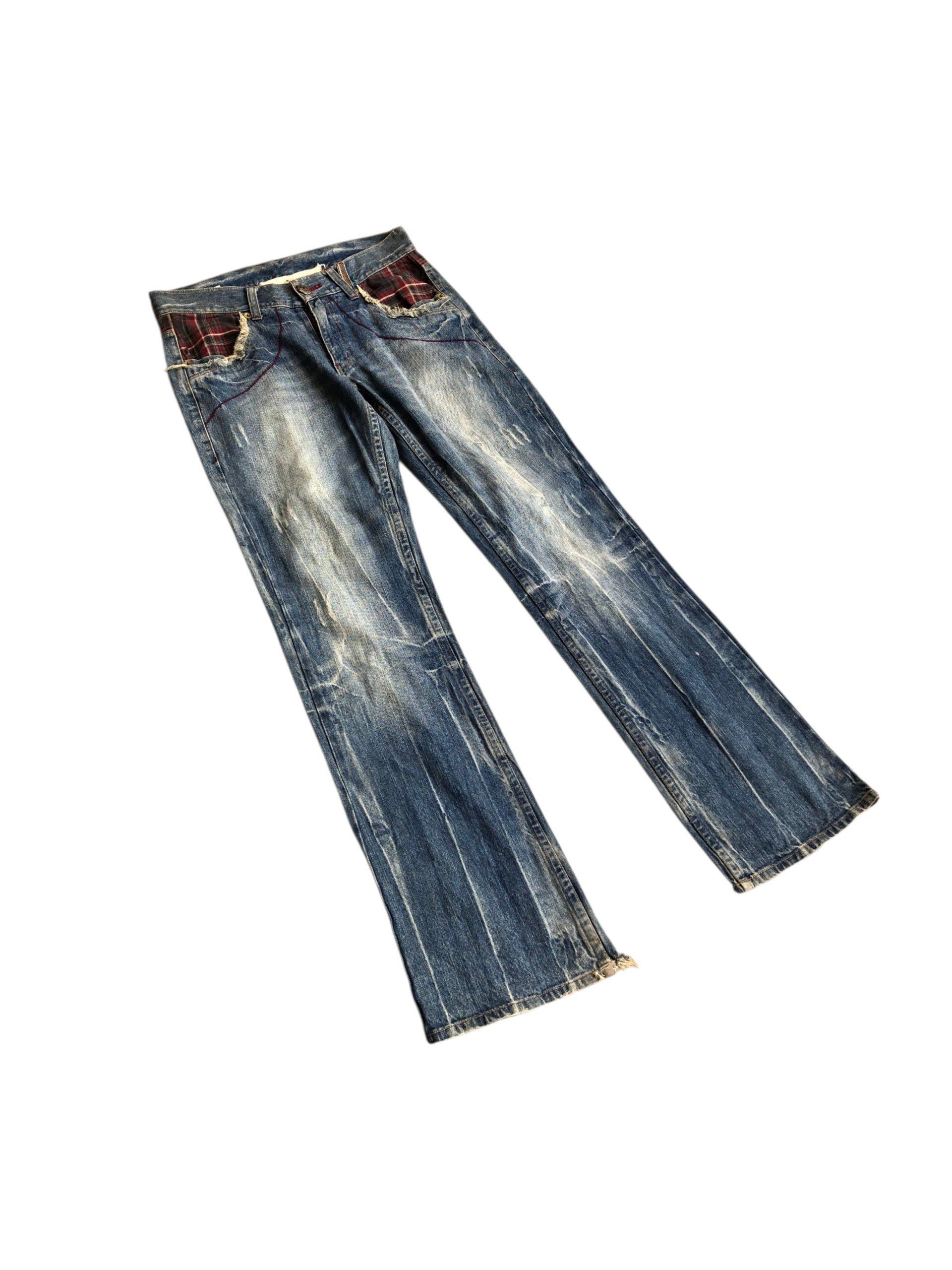 If Six Was Nine 2000s Flared Fading Jeans Vkei style Y2k Japanese Size US 30 / EU 46 - 4 Thumbnail
