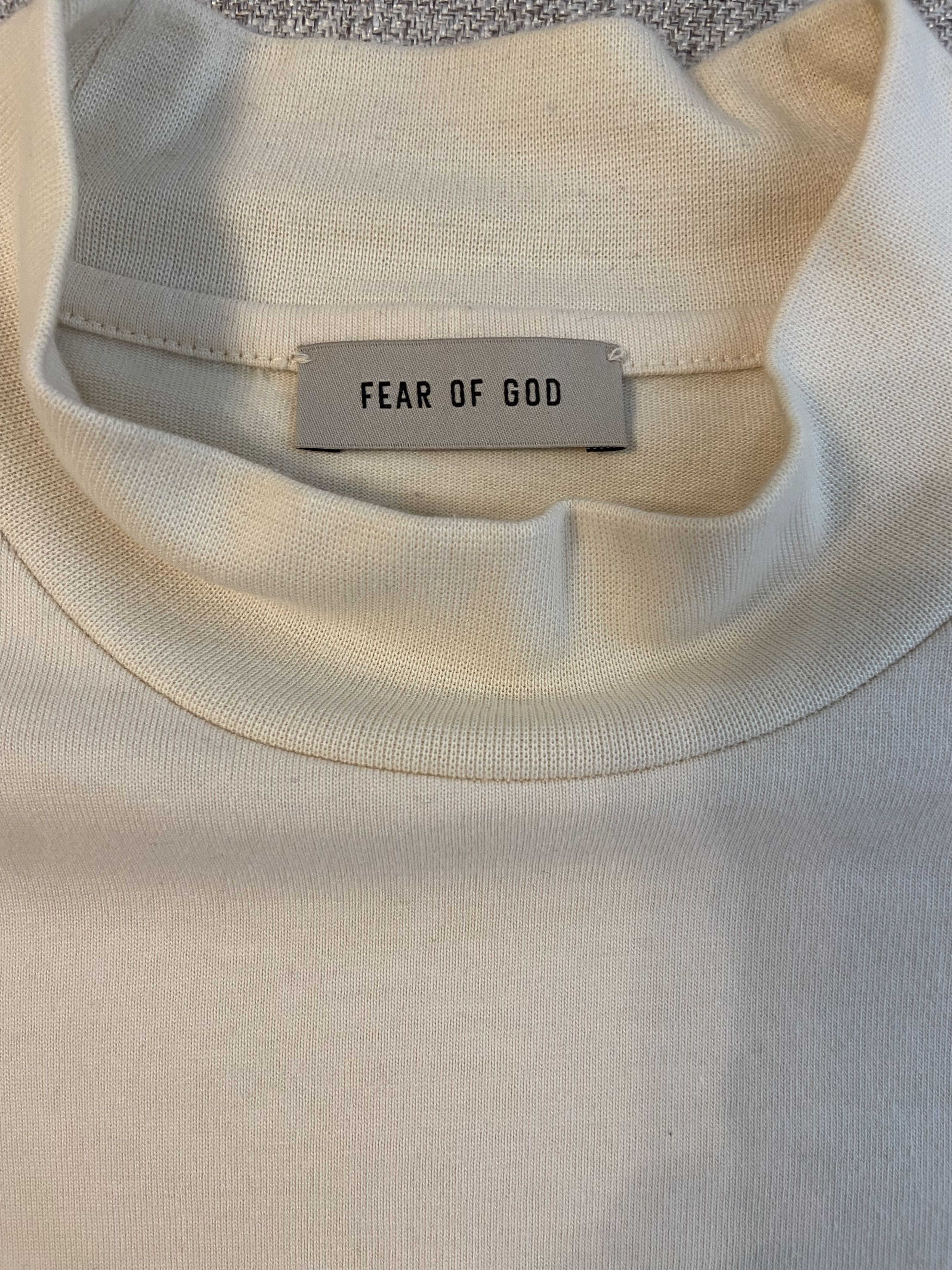 Fear of God fear of god mainline mock neck cotton L/S tee cream white Size US S / EU 44-46 / 1 - 4 Thumbnail