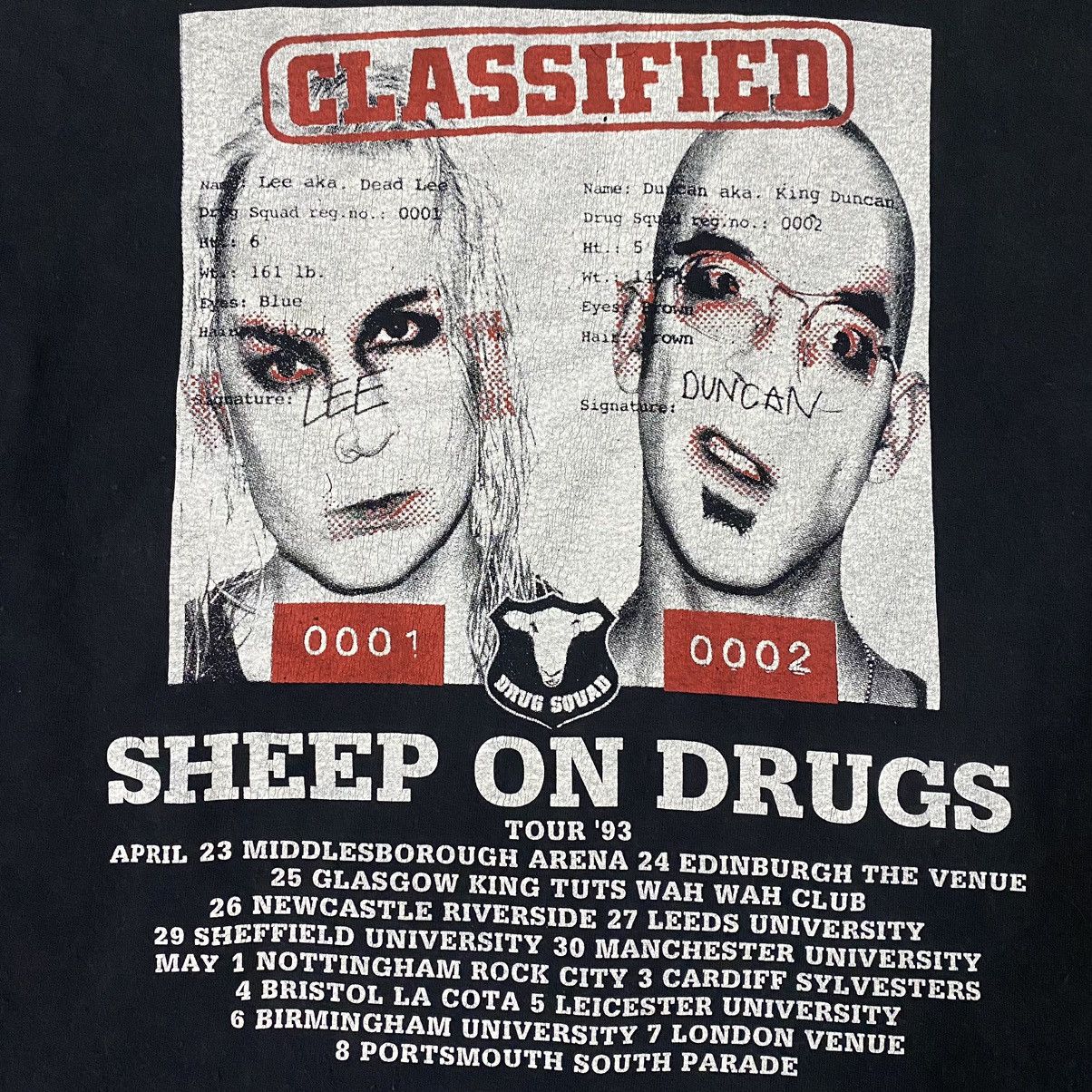 Band Tees Vintage 90S SHEEP ON DRUGS Band Tee Size US XL / EU 56 / 4 - 5 Thumbnail