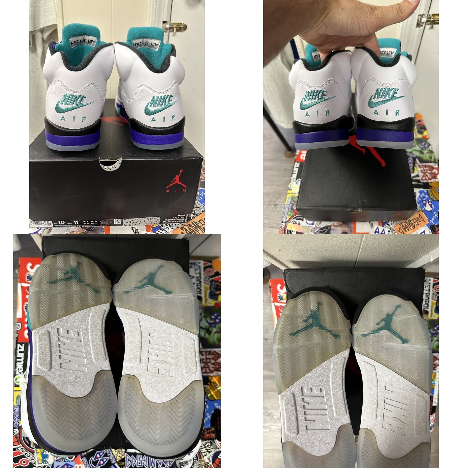 Jordan Brand Nike Air Jordan Retro 5 Fresh Prince NRG Men US 10 Purple Sneaker 2018 Athletic Shoes Mens Basketball Retro 90s Will Smith Jordan AV3919-135 Size US 11 / EU 44 - 11 Thumbnail