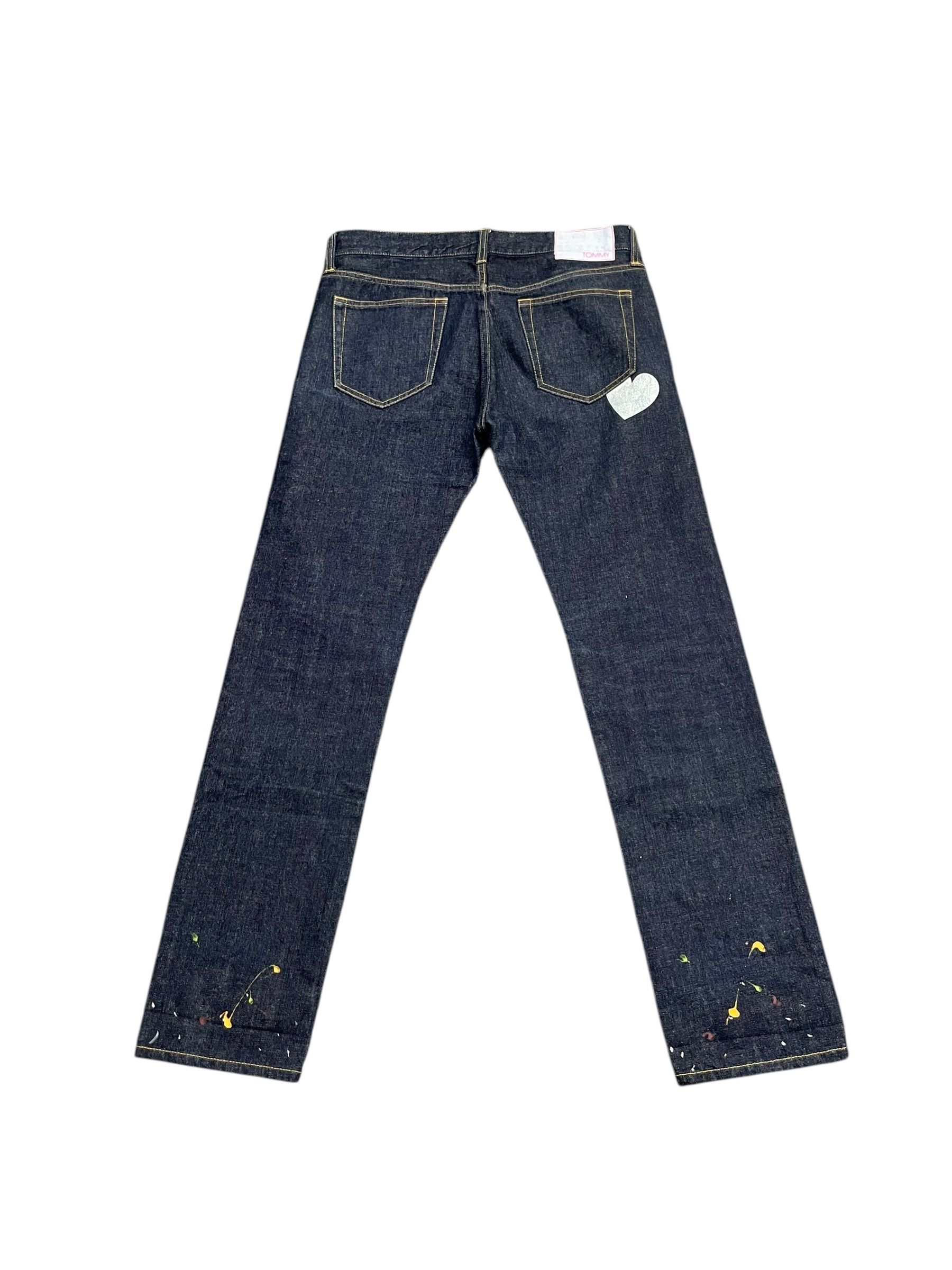 Designer Tommy Custom Painted Denim Size 33" - 5 Thumbnail