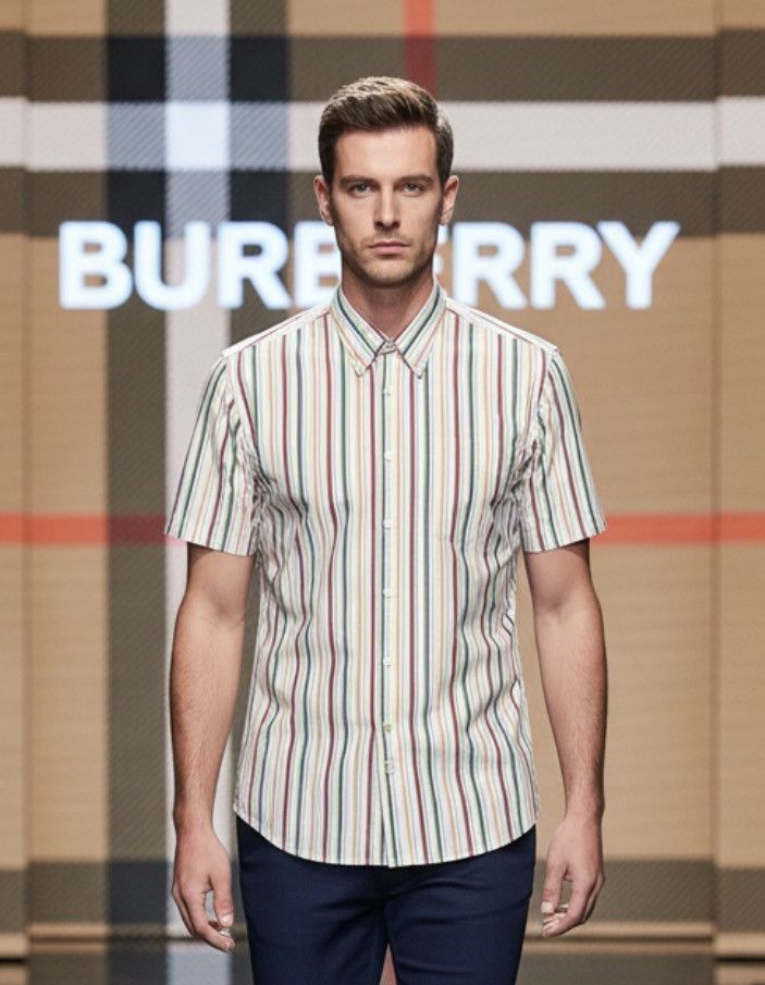 Burberry 🔥 Burberry striped shirt cotton xl summer tshirt Size US XL / EU 56 / 4 - 1 Thumbnail
